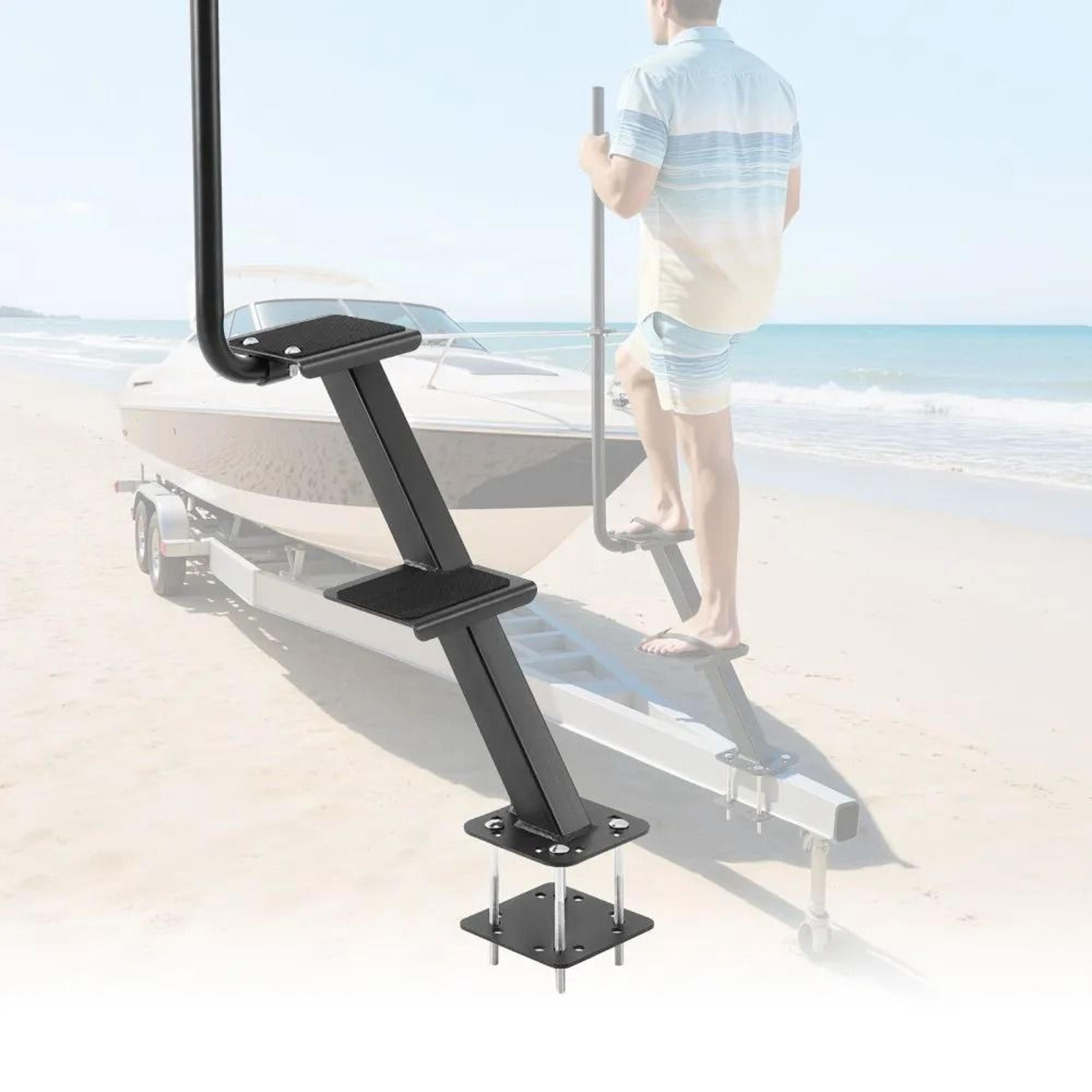 heavy duty boat trailer steps with handle non slip 2 step ladder
