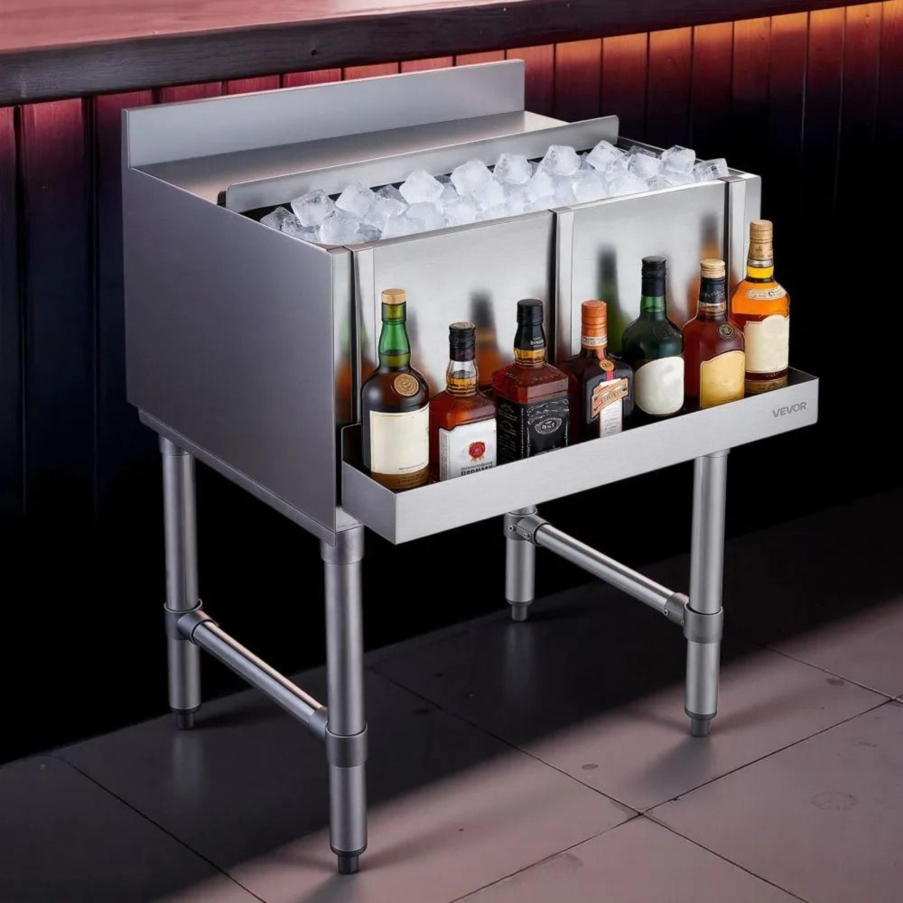 24 Inch Stainless Steel Bar Speed Rail Bottle Holder For Liquor Storage 7