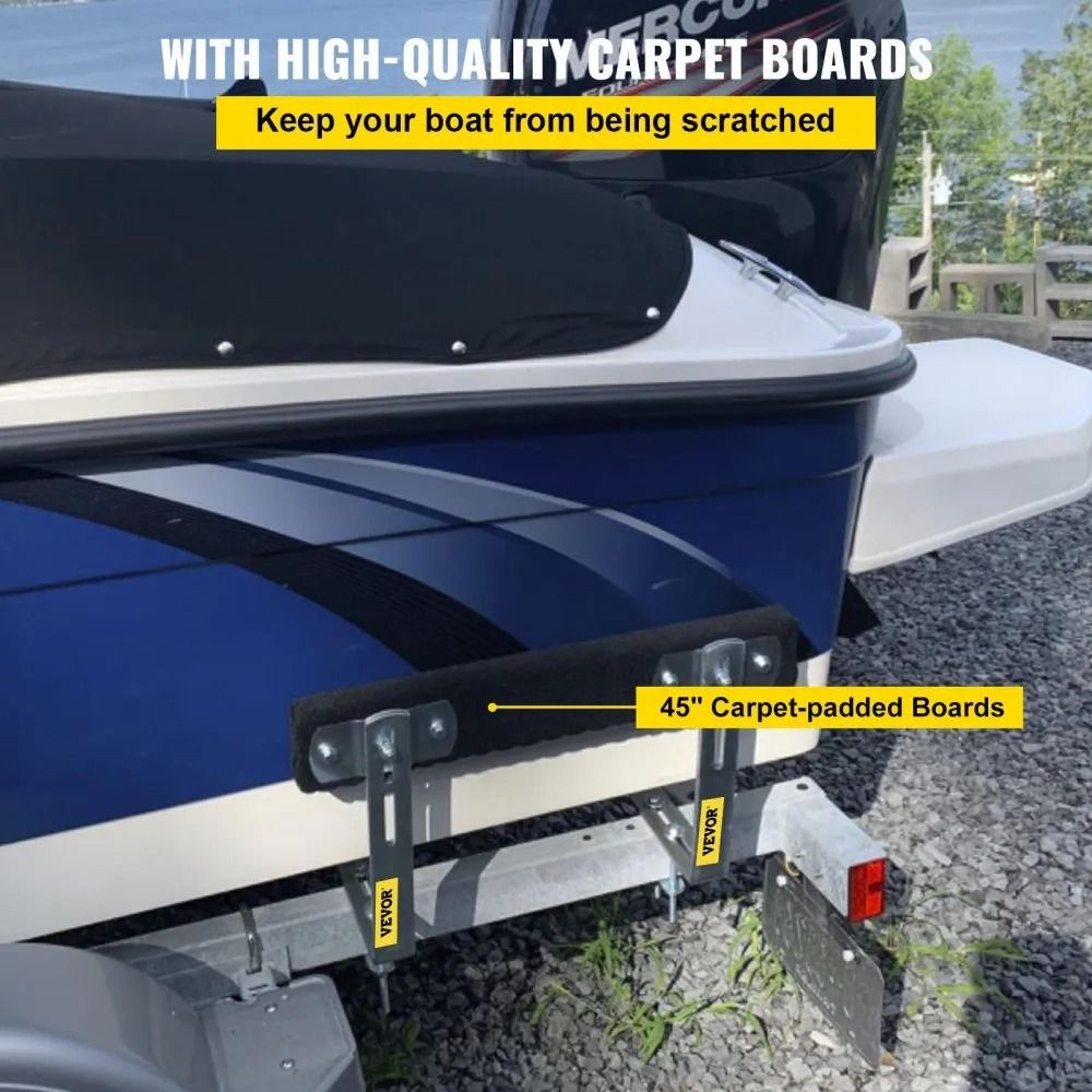 Rustproof Boat Trailer Guide Ons 48 Inch With Carpet Padded Boards 3