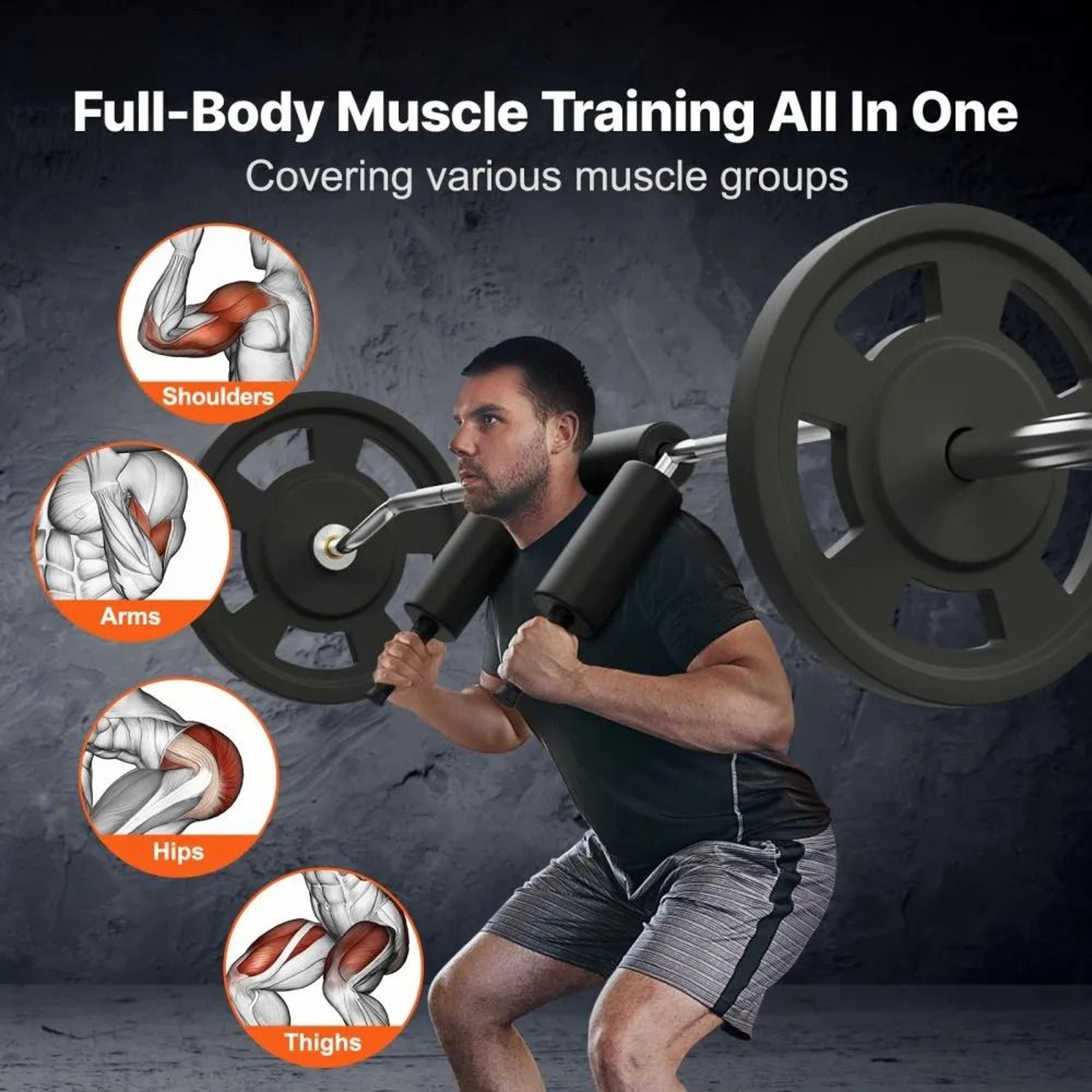 Safety Squat Bar 700 LBS Weight Training Bar With Shoulder Pads For Home Gym 1