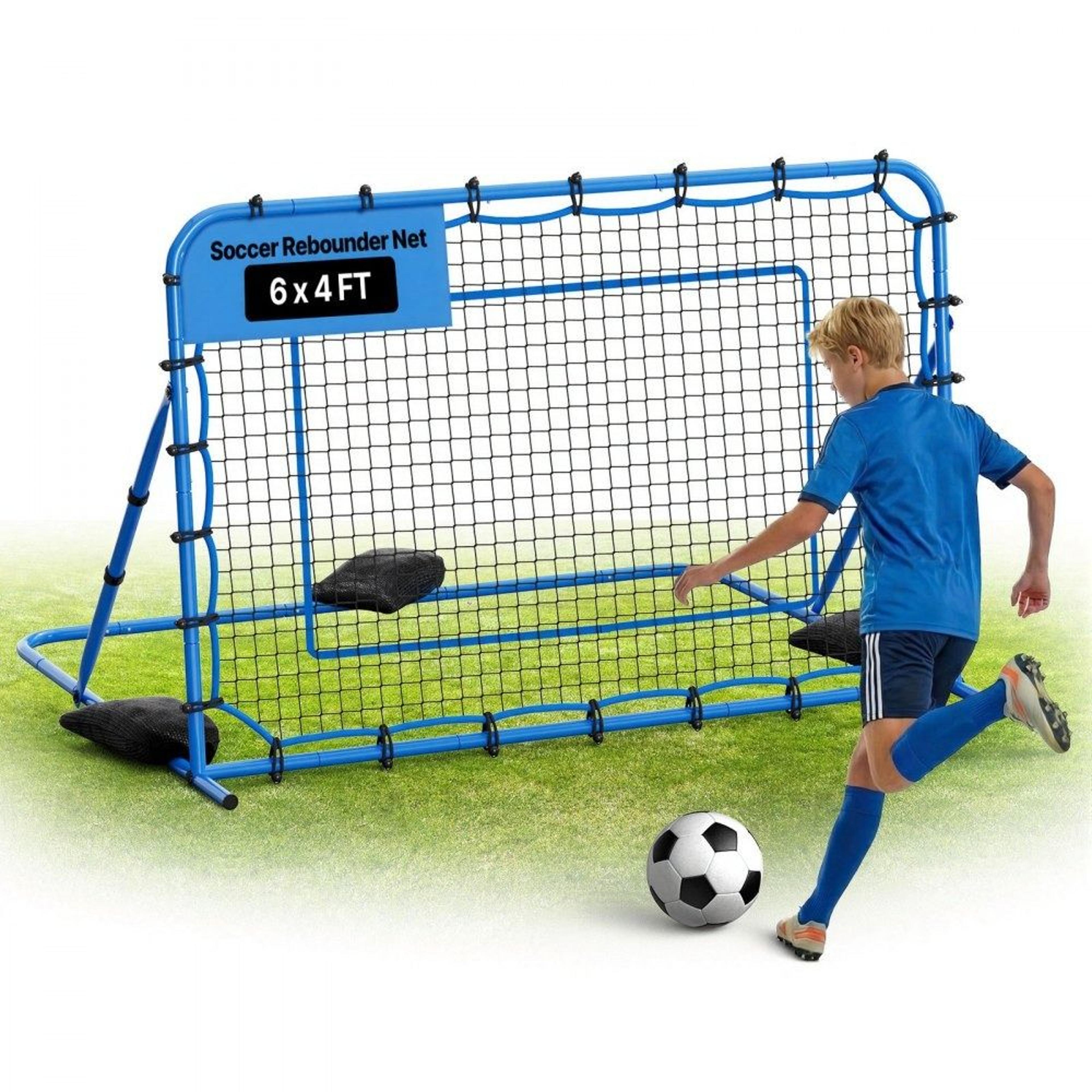 soccer rebounder net training goal for passing and ball control practice 6 x 4 ft