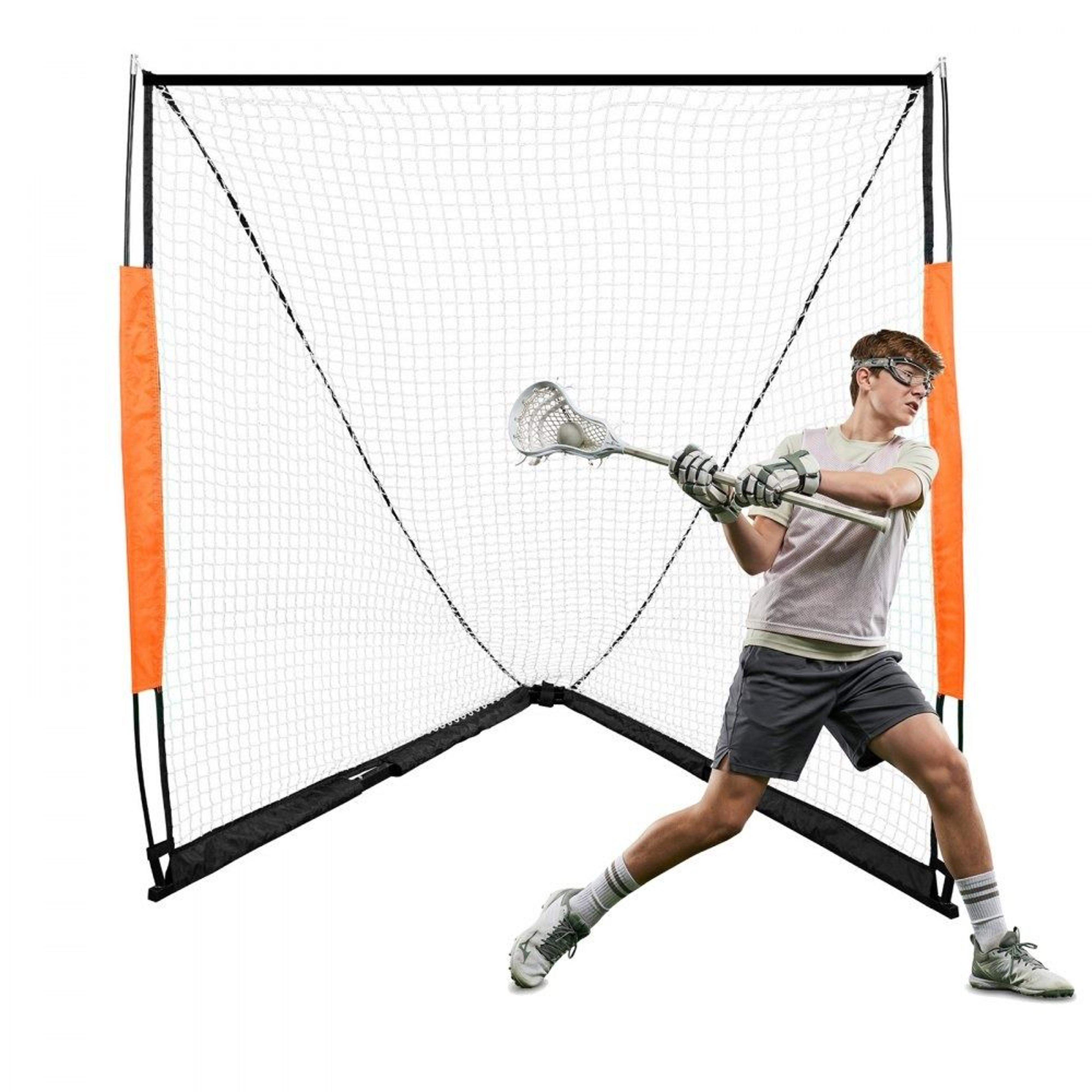 portable lacrosse goal 6x6ft training net with carry bag for youth and adult practice