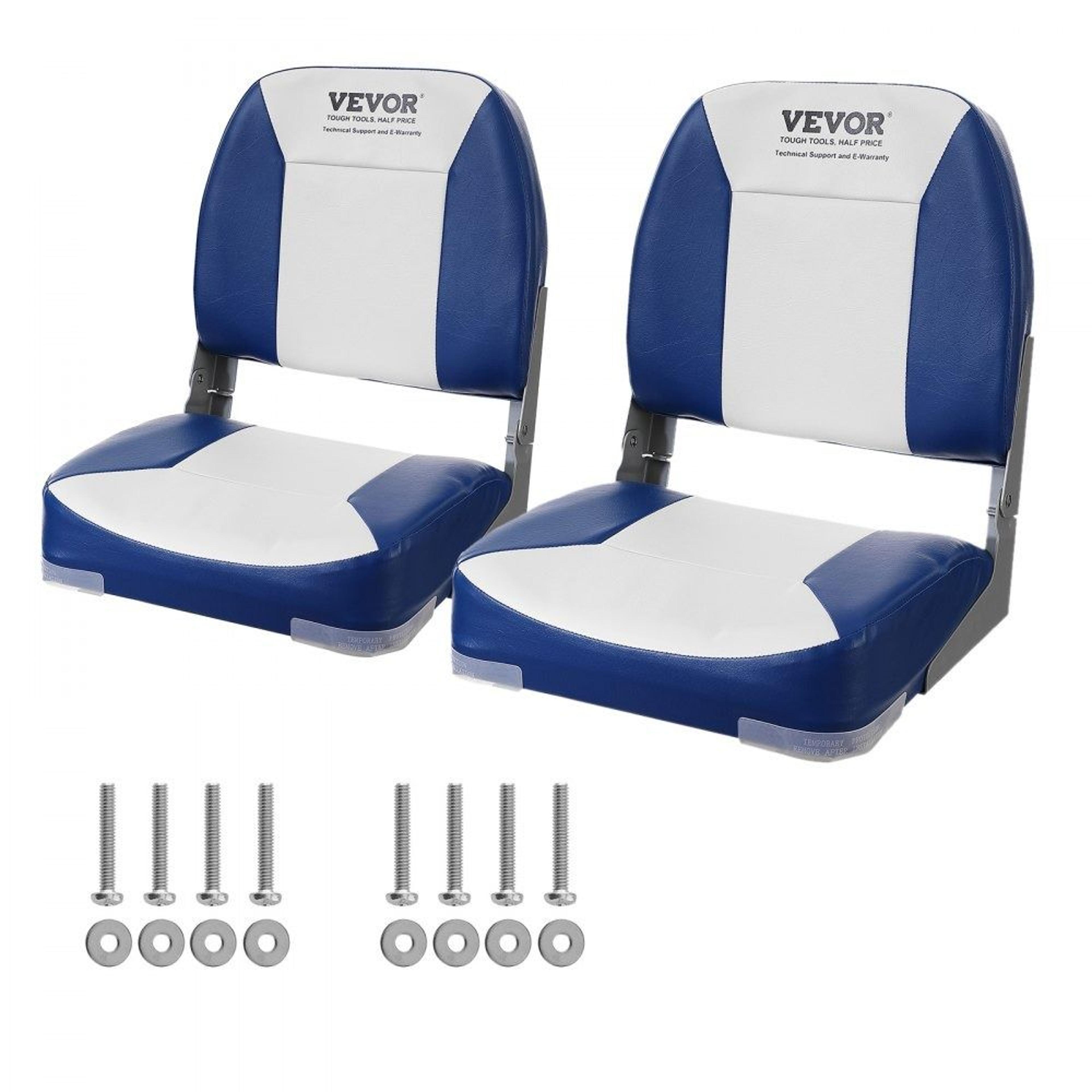 low back folding boat seat with waterproof cushion heavy duty fishing chair 2 pack