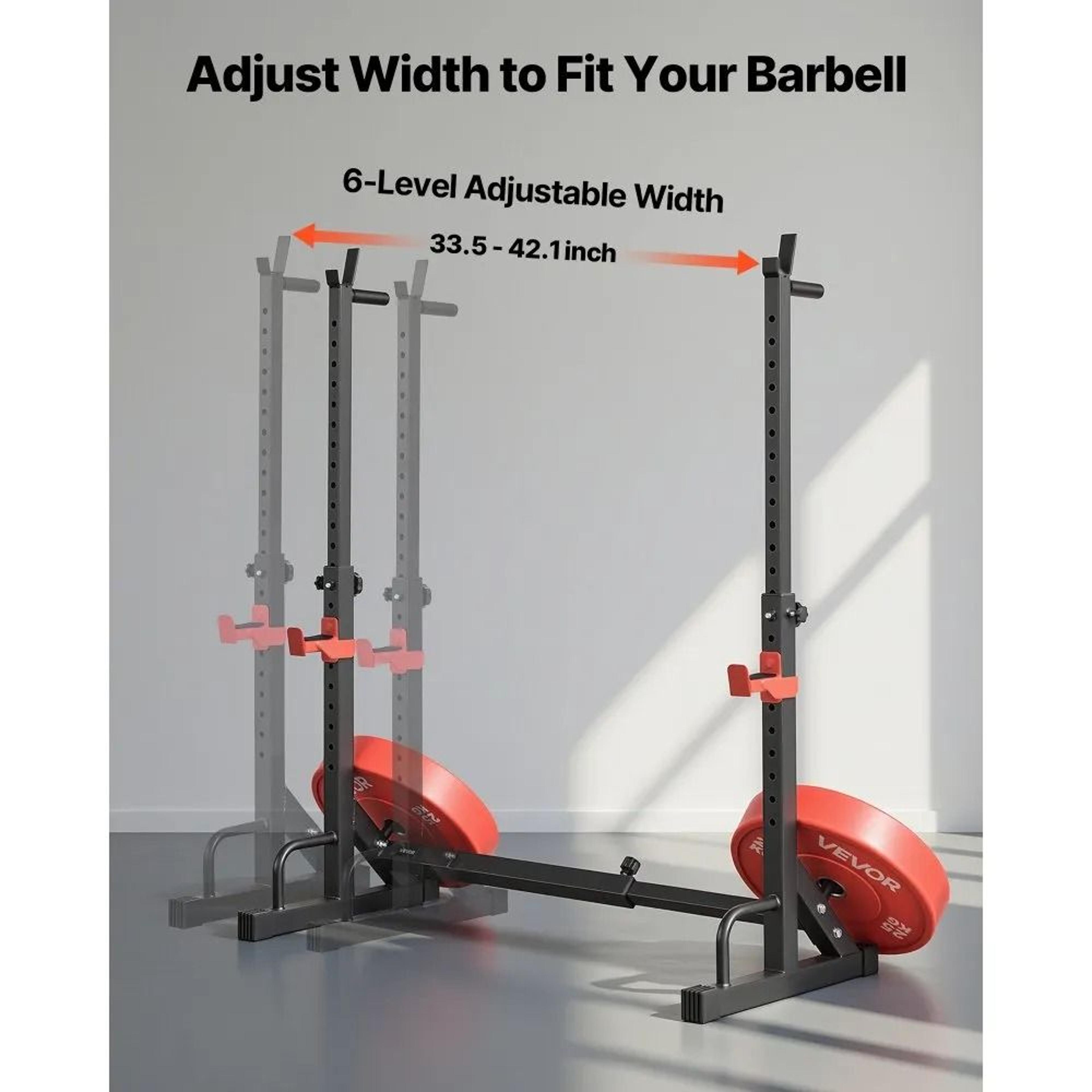Adjustable Power Cage Squat Rack Home Gym Strength Training Equipment 2