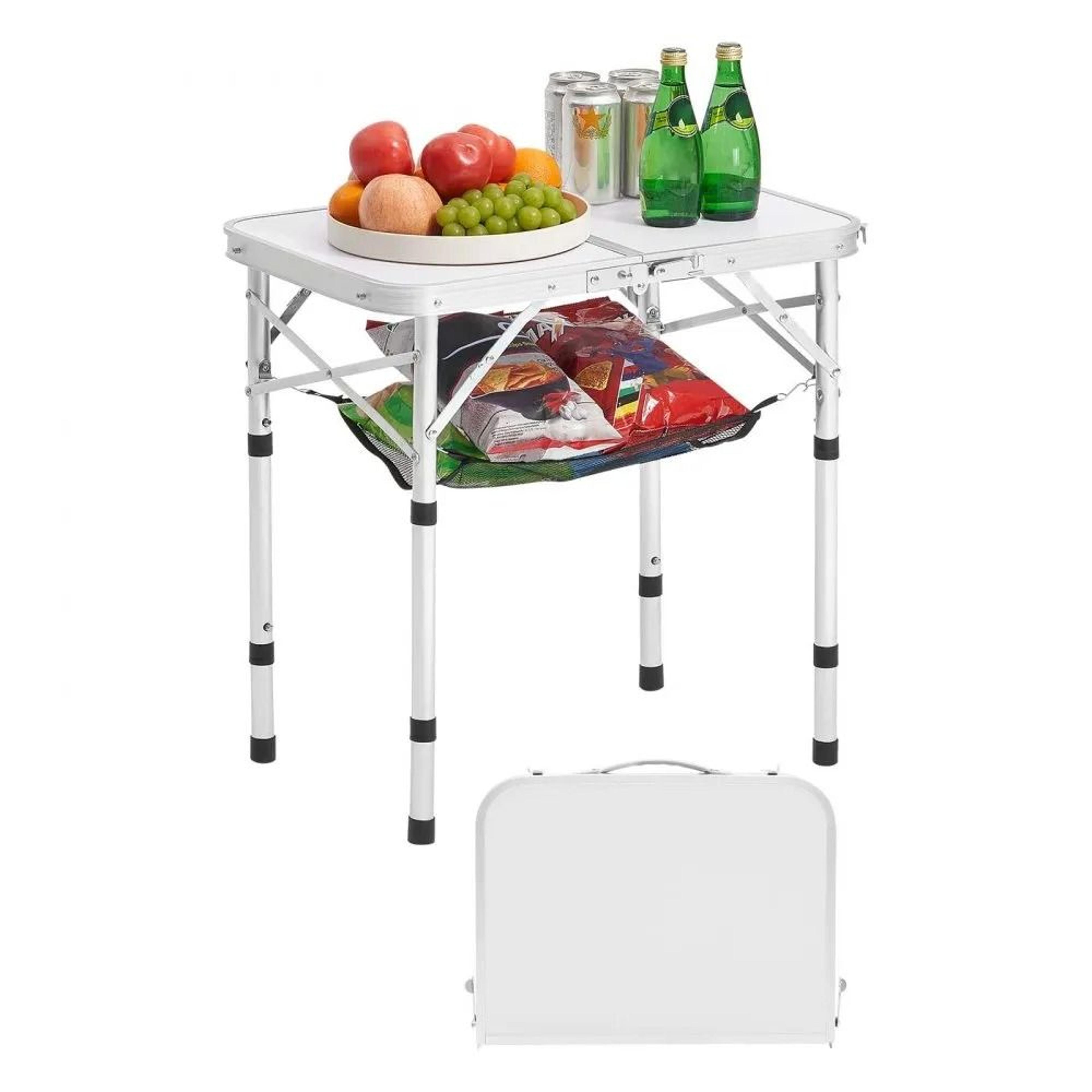 portable folding camping table adjustable height aluminum outdoor picnic table