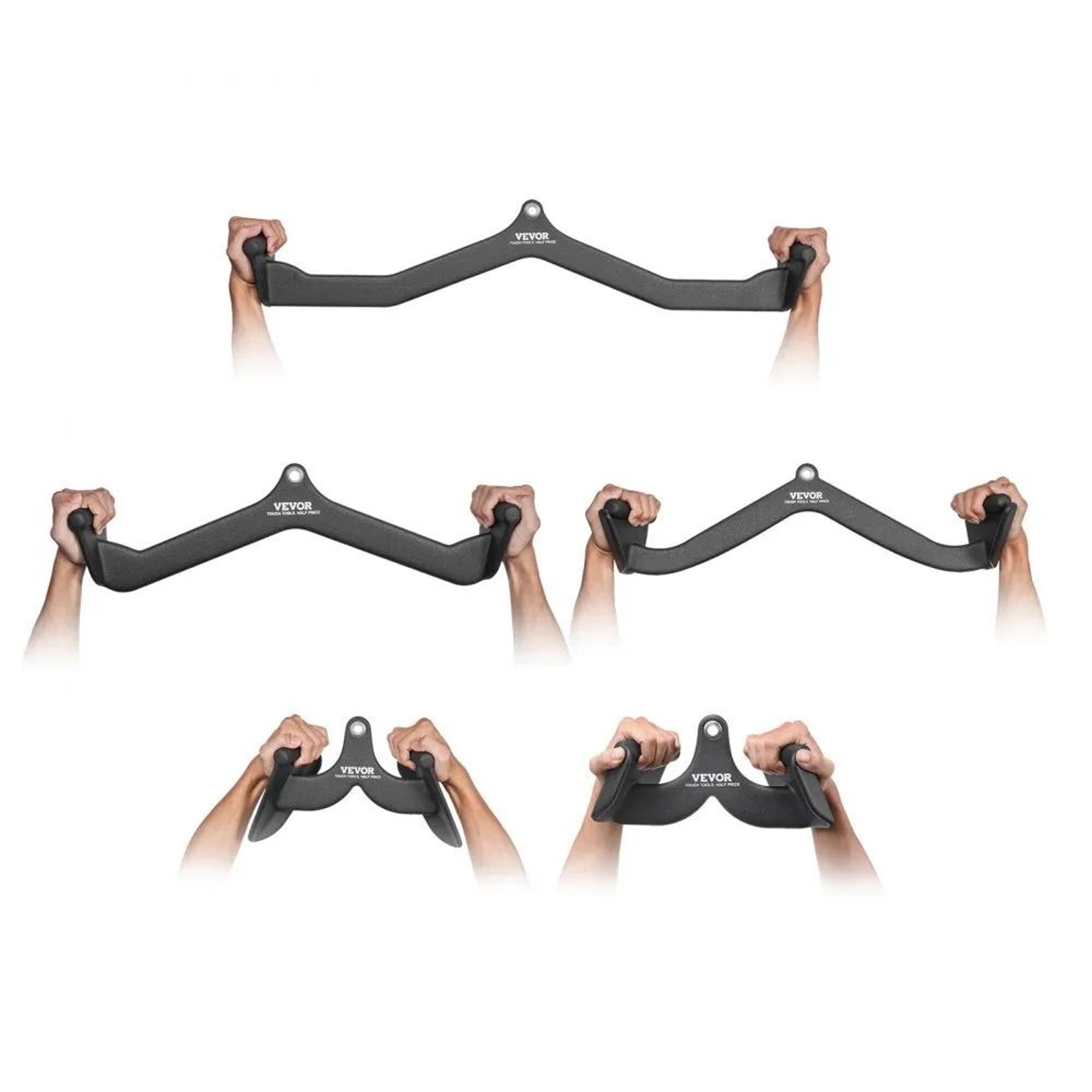 Lat Pulldown Attachment Set Cable Machine Bar Handles For Home Gym Strength Training 8