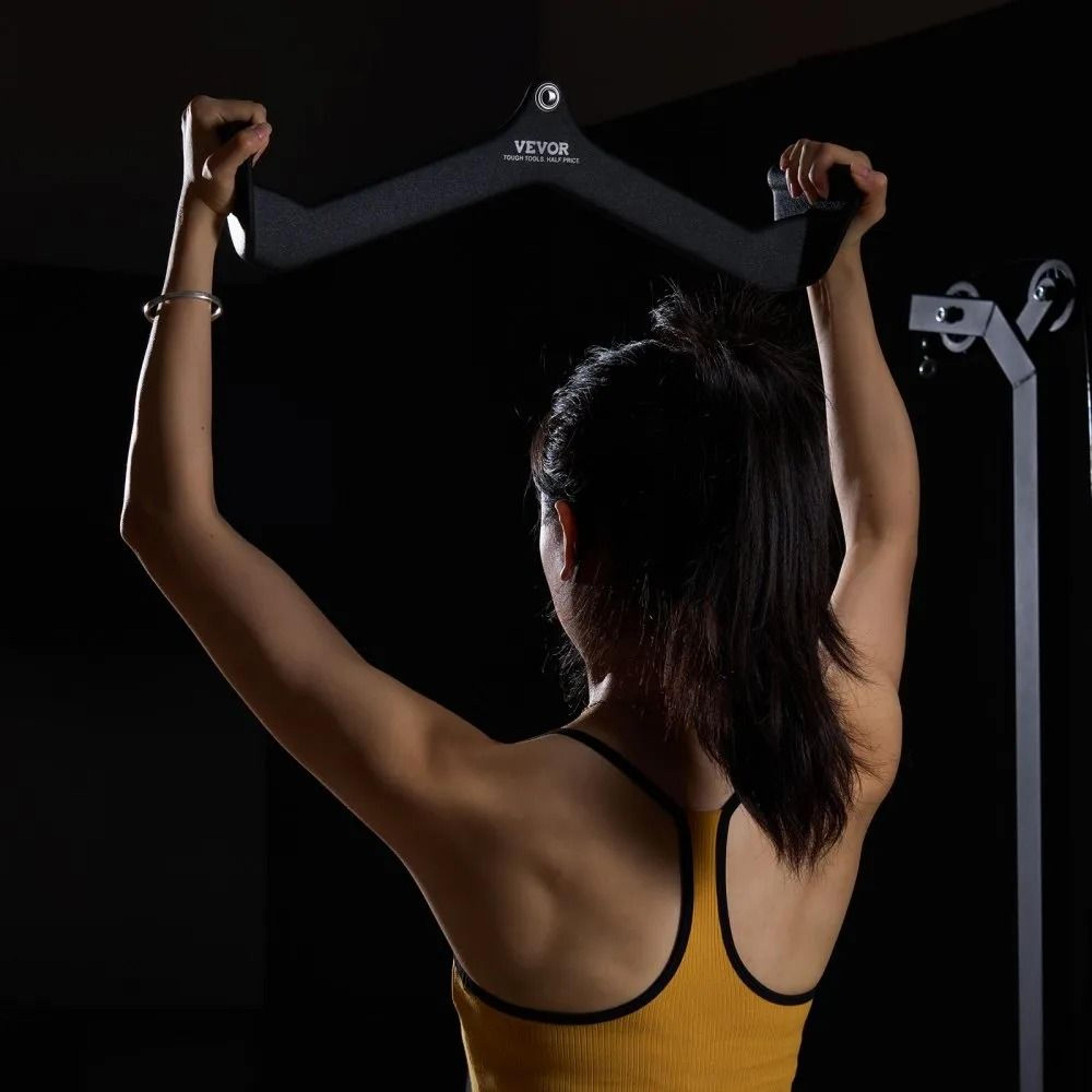 Lat Pulldown Attachment Set Cable Machine Bar Handles For Home Gym Strength Training 7
