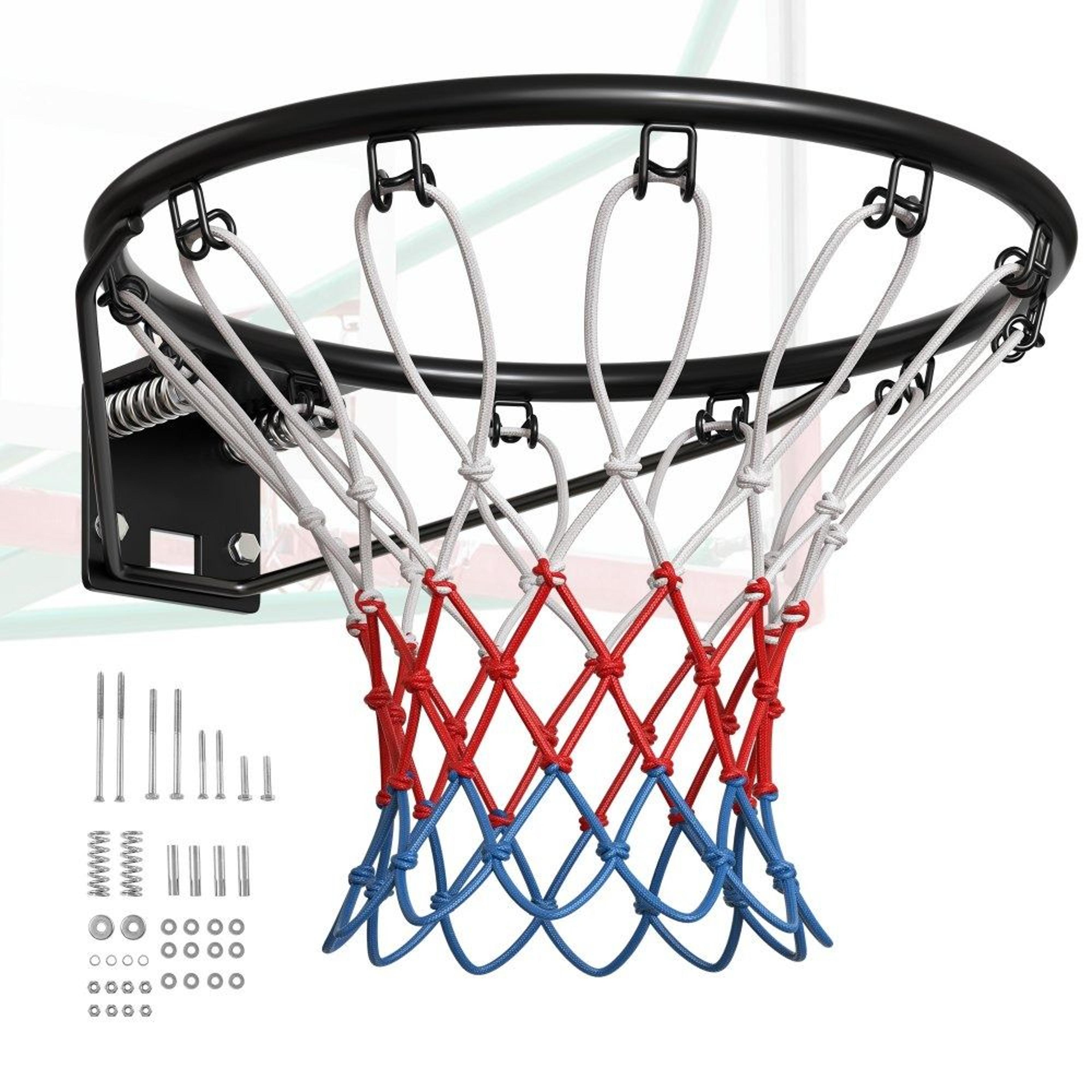 heavy duty basketball rim 18 inch wall mounted hoop with double spring flex goal and net