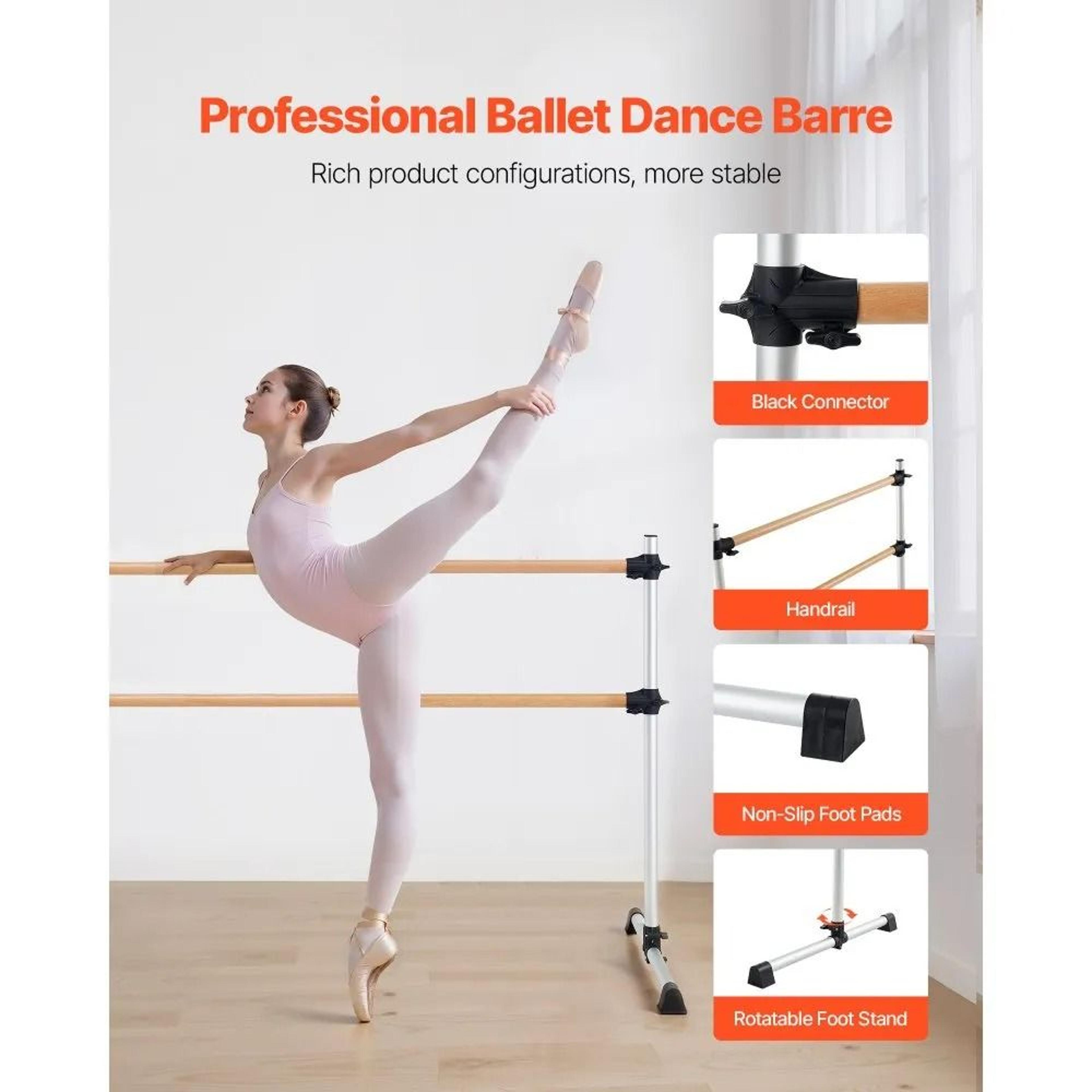 6 Ft Adjustable Ballet Barre Freestanding Dance Bar For Home Fitness 1
