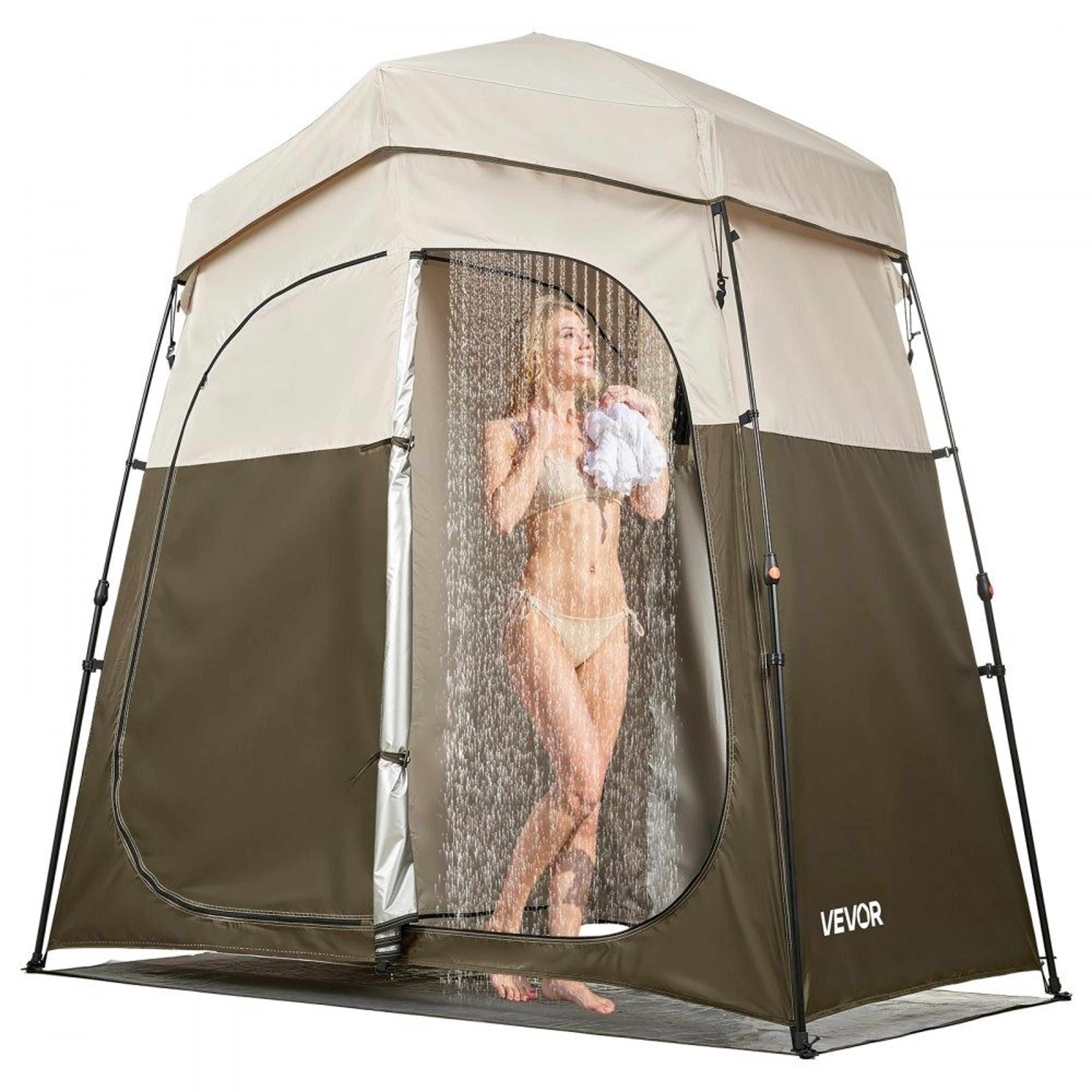 portable 2 room camping shower tent privacy changing room with sun protection