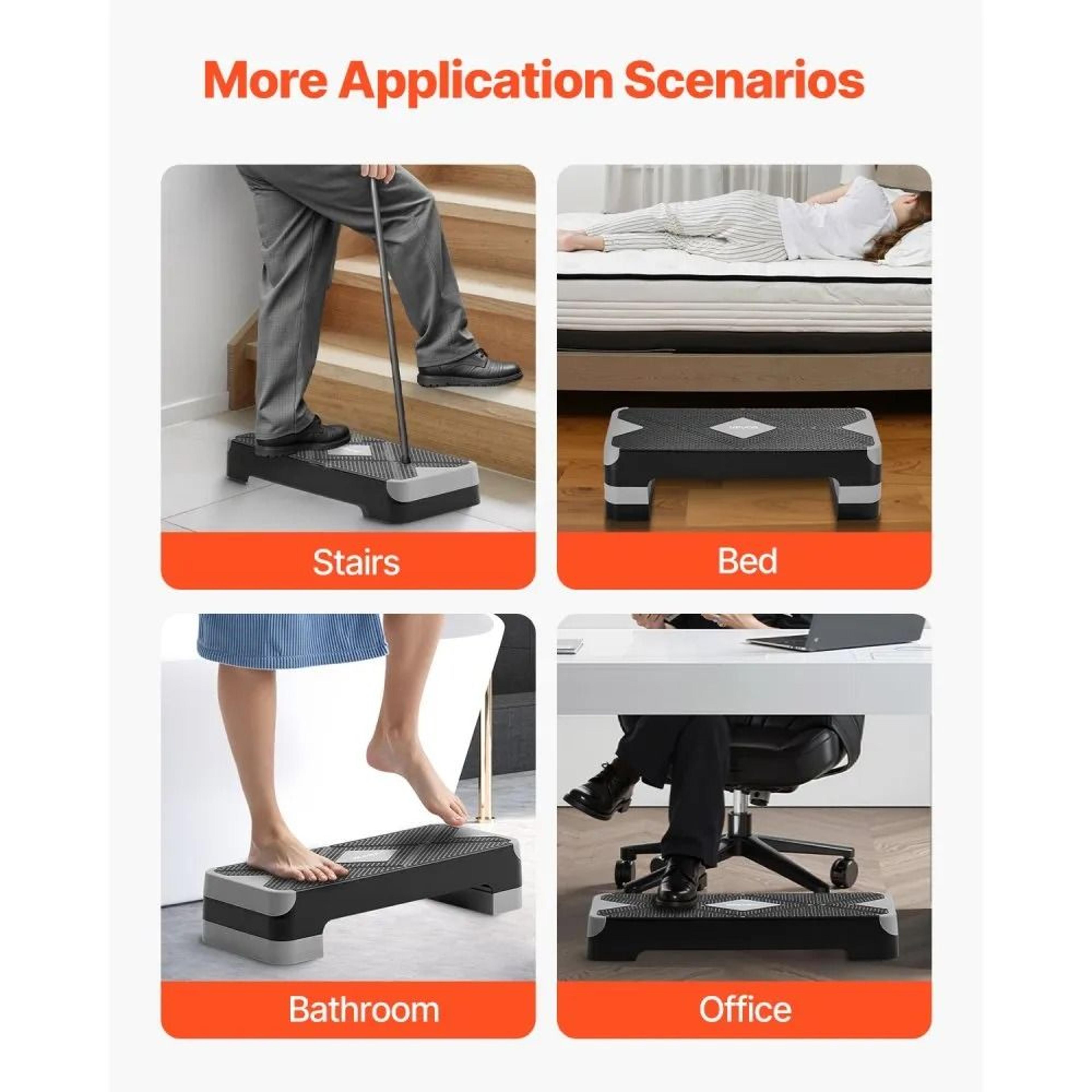 Adjustable Aerobic Step Platform 28 Inch Workout Stepper With Risers 6