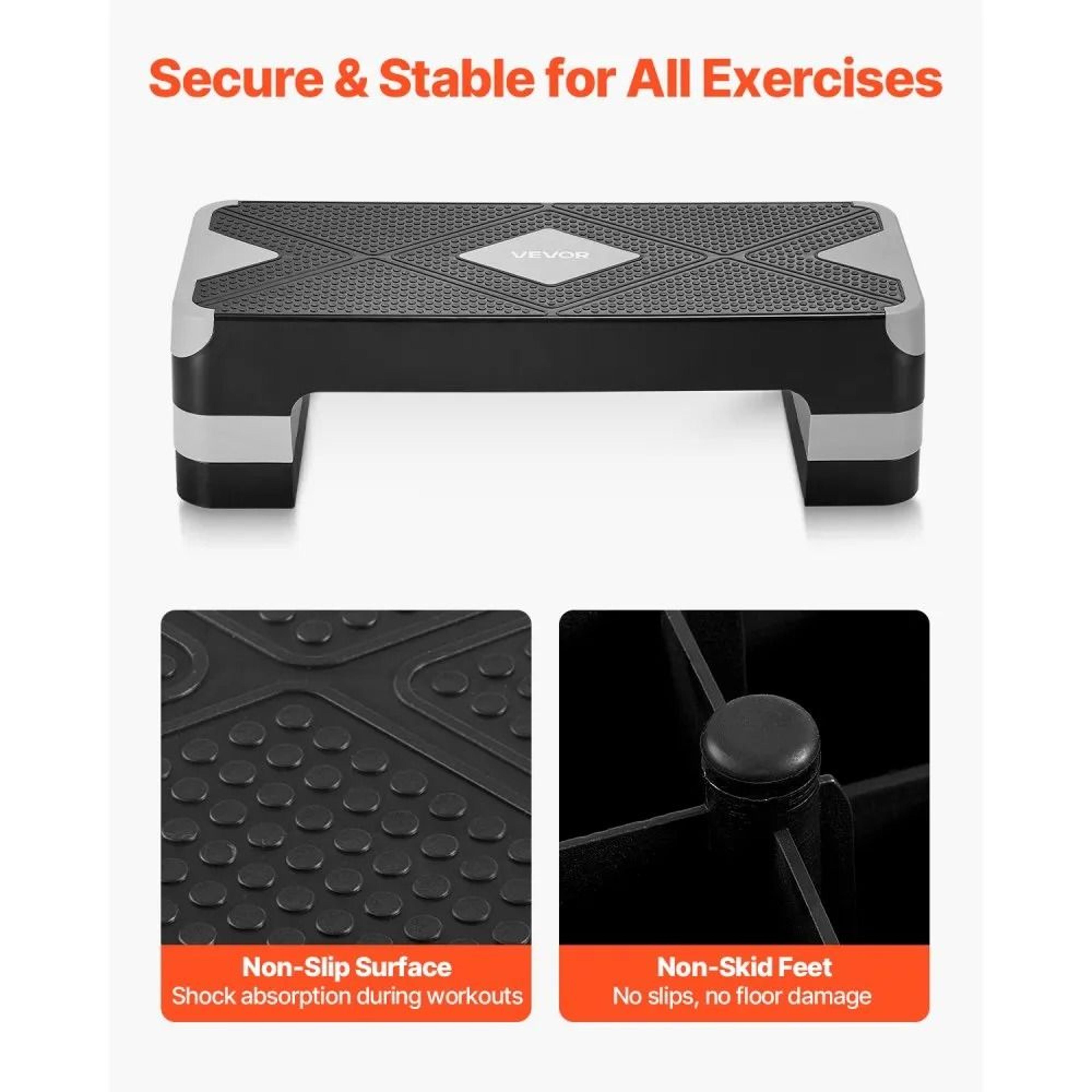 Adjustable Aerobic Step Platform 28 Inch Workout Stepper With Risers 5