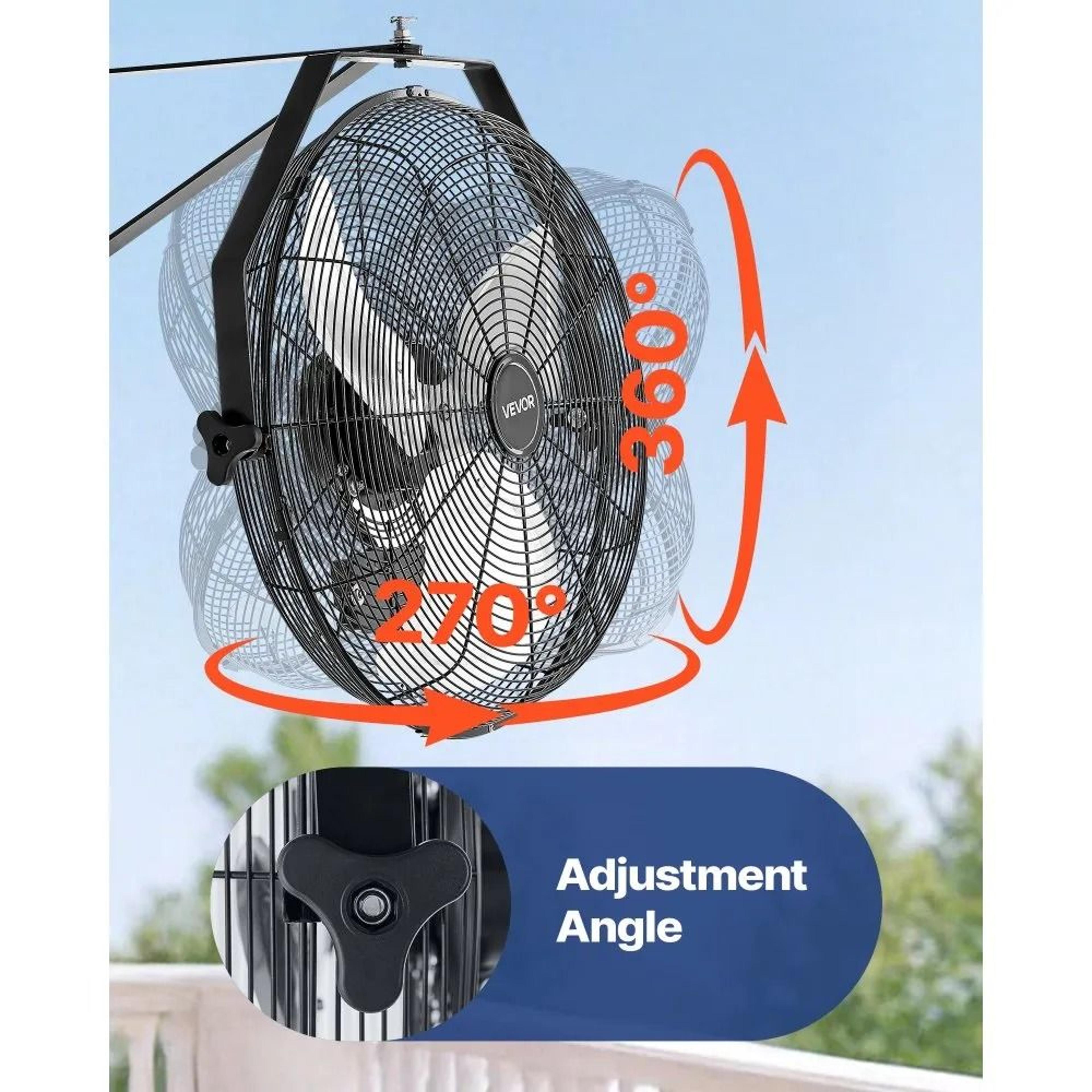 18 Inch Industrial Wall Mount Fan High Velocity 4000 CFM Garage Workshop Cooling Fan 3