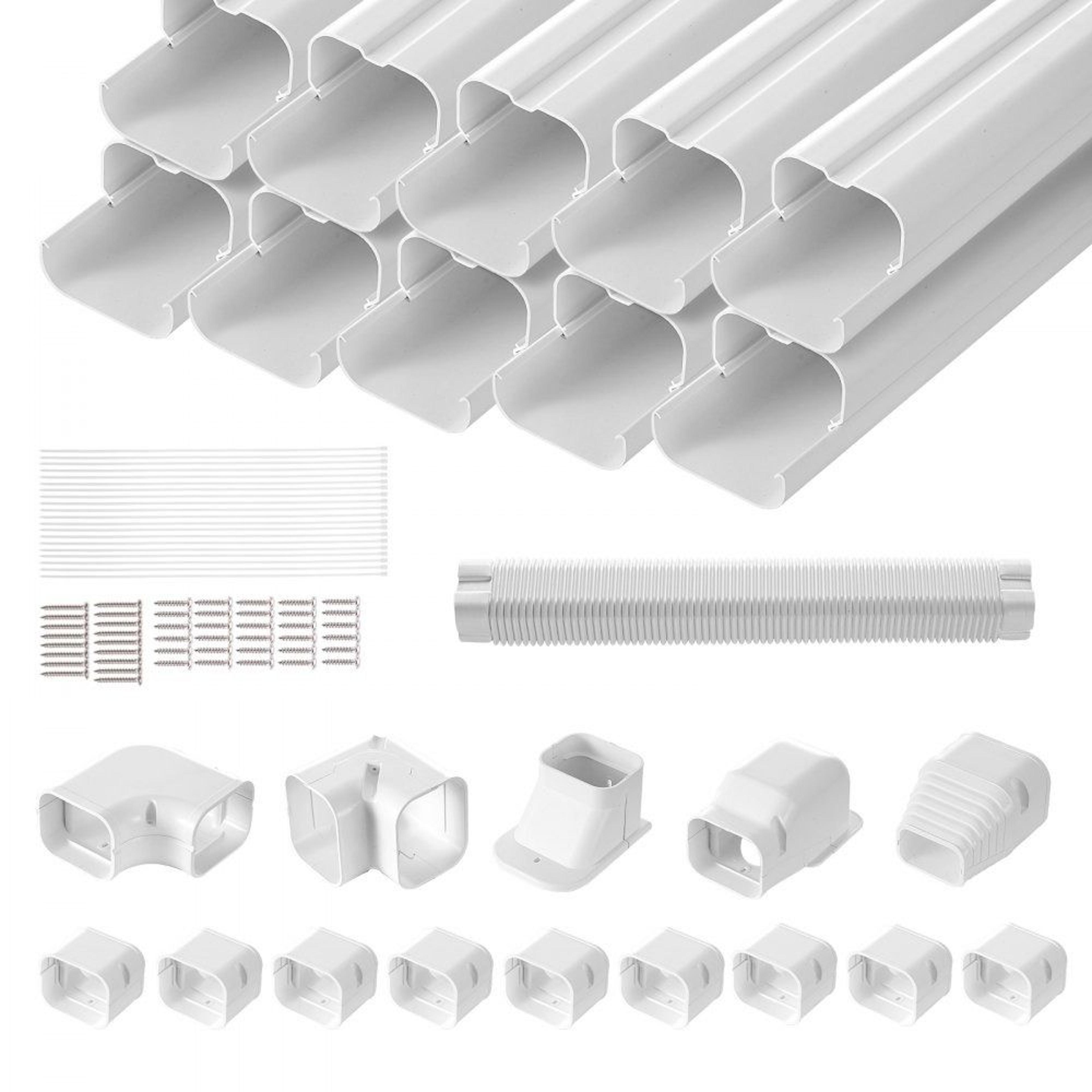 mini split line set cover 3 inch pvc ac pipe cover kit 17.7ft paintable protective duct