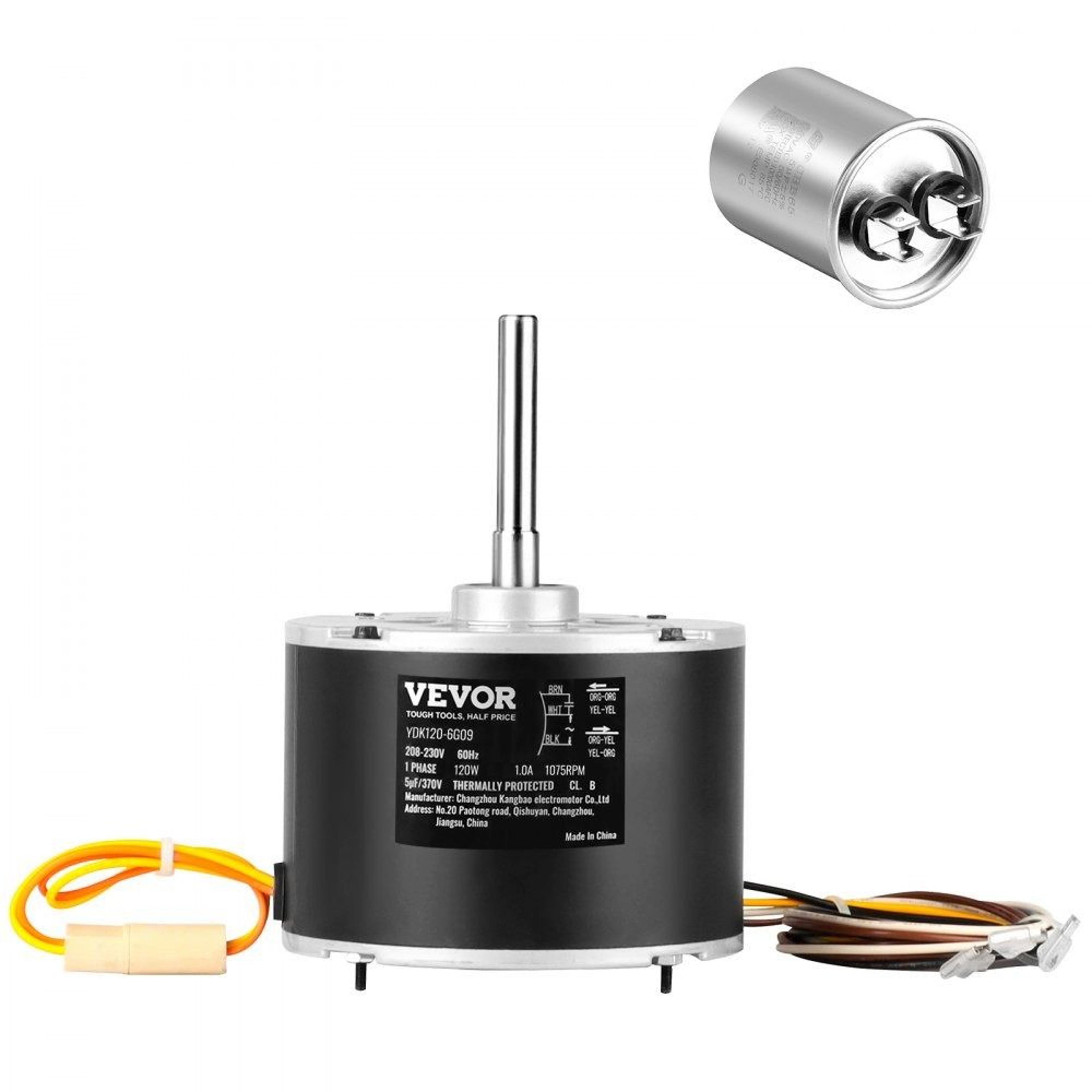 condenser fan motor ogd1016 1/6 hp 1075 rpm ac replacement motor