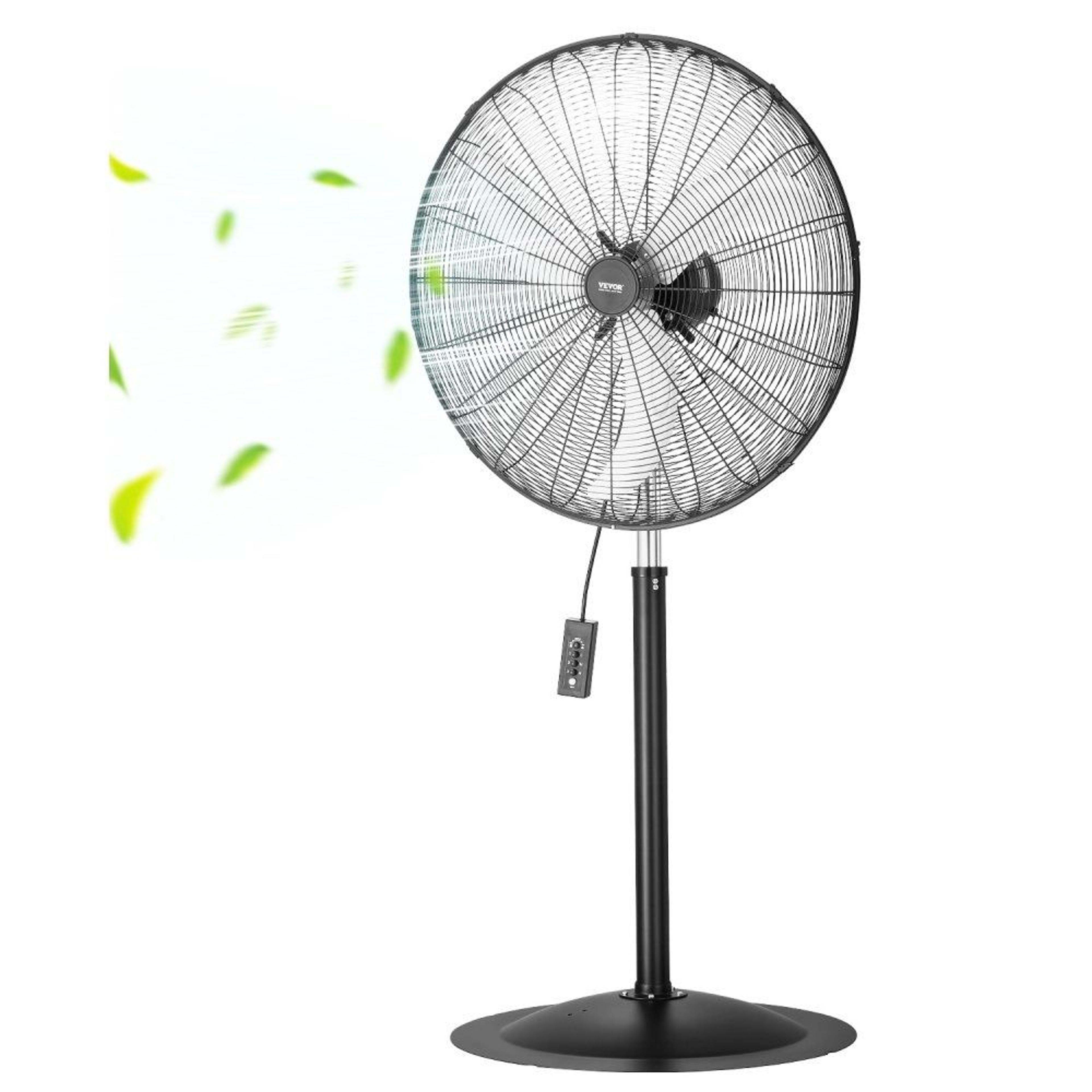 30 inch industrial pedestal fan high power oscillating standing fan with adjustable height and 3 speeds