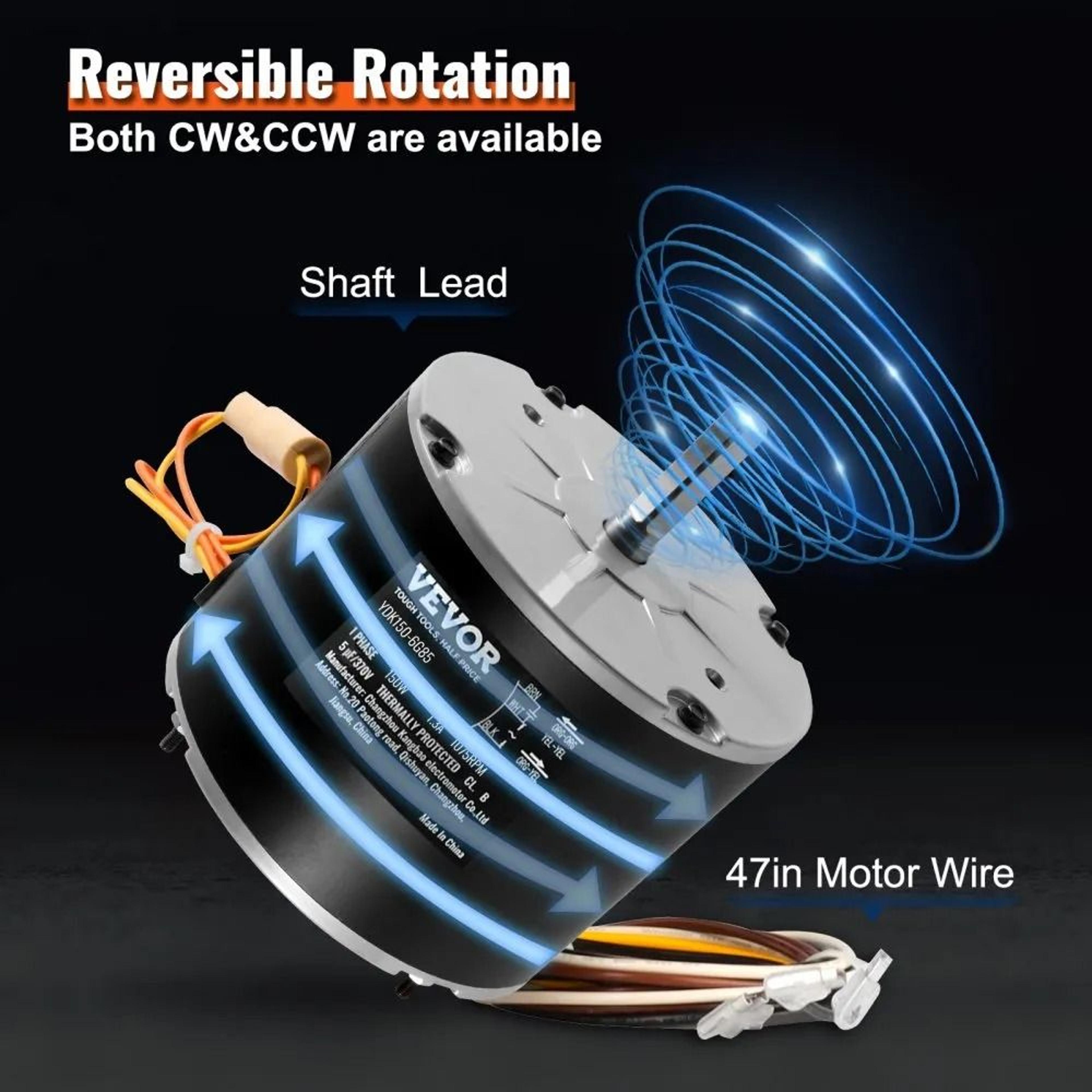 Condenser Fan Motor K55HXJKL 15 HP 1075RPM AC Replacement Motor 4