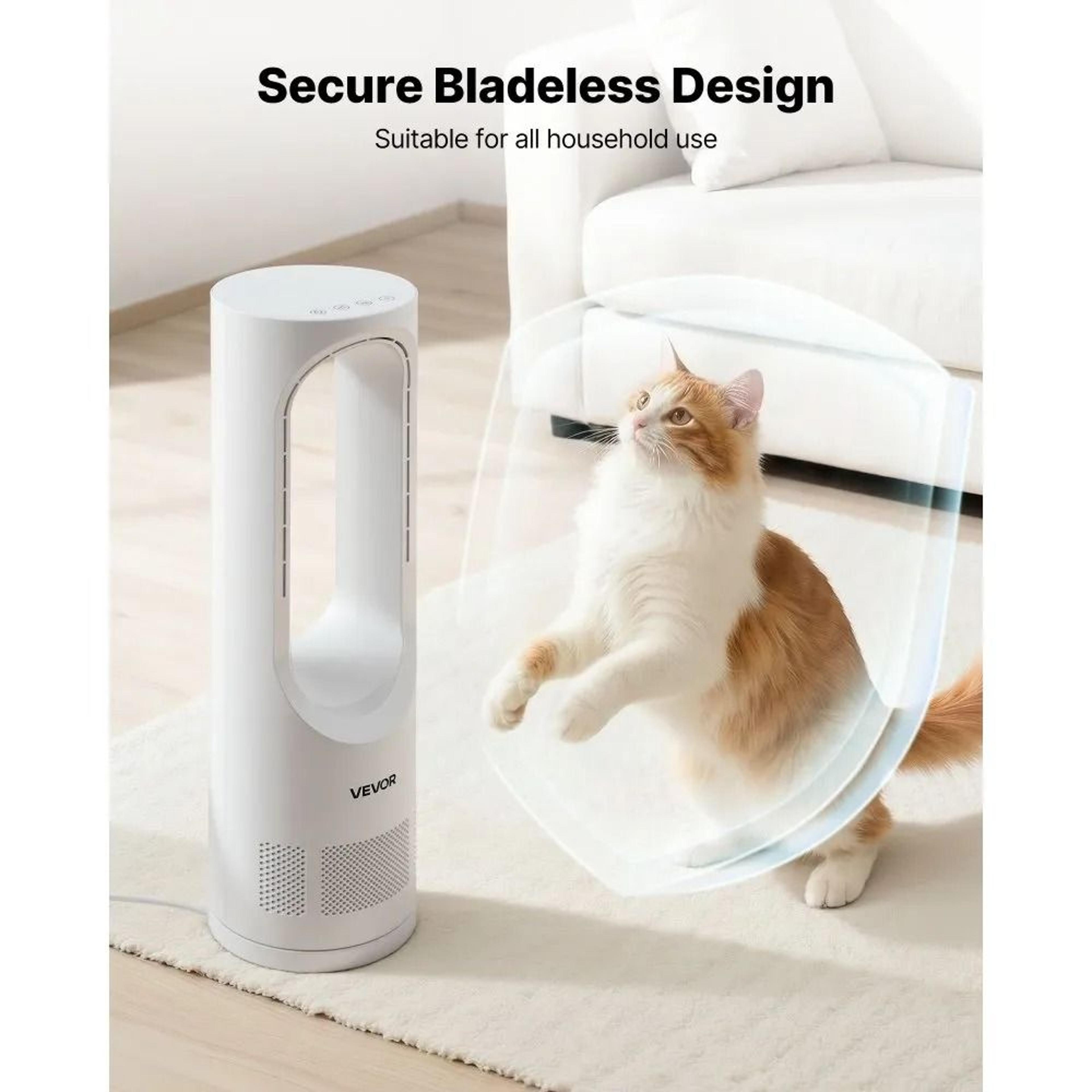 17Inch Bladeless Desk Fan With Quiet Cooling 5 Speeds  60 Oscillation 3