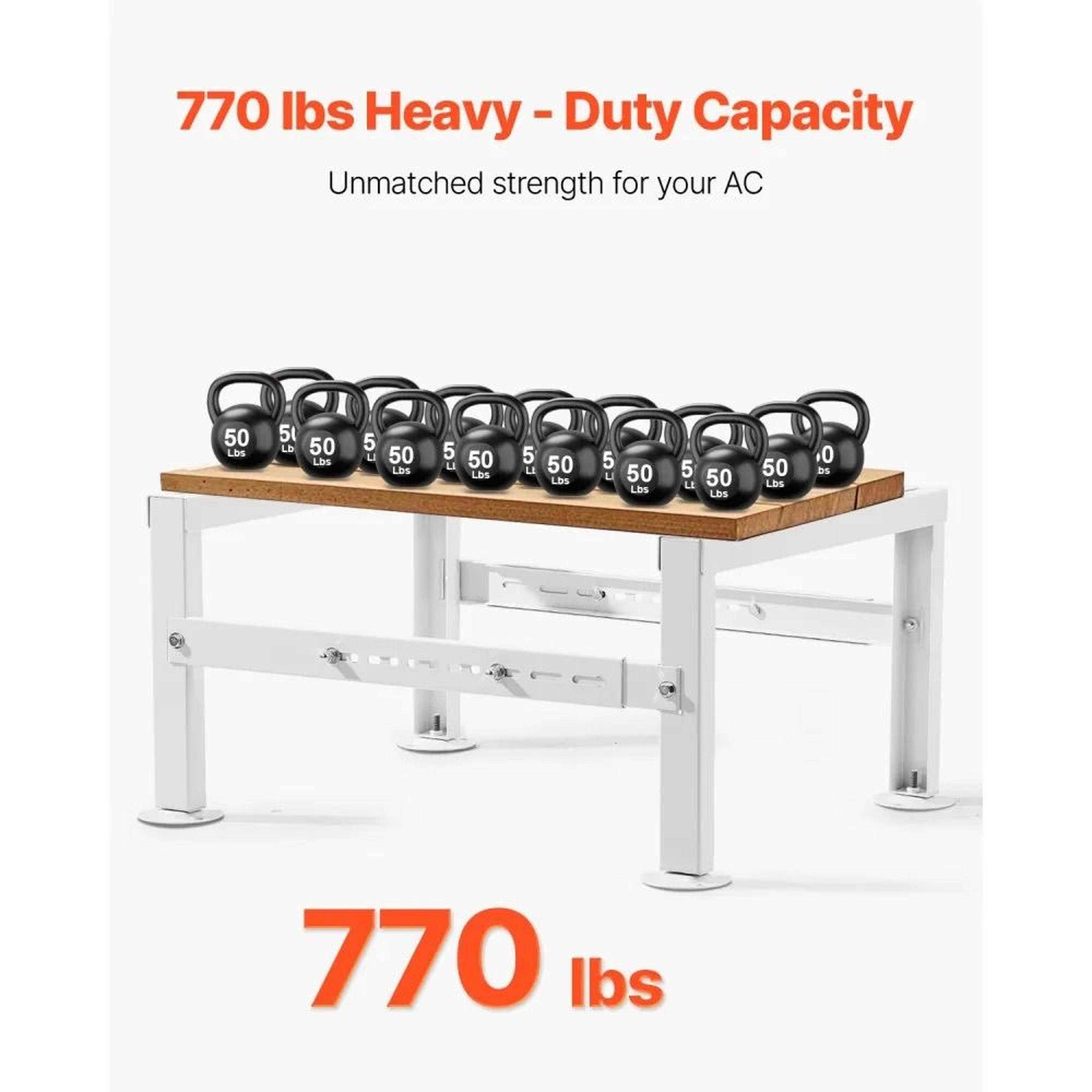Adjustable Mini Split Ground Stand For 900060000 BTU Heavy Duty AntiVibration AC Condenser Base 2