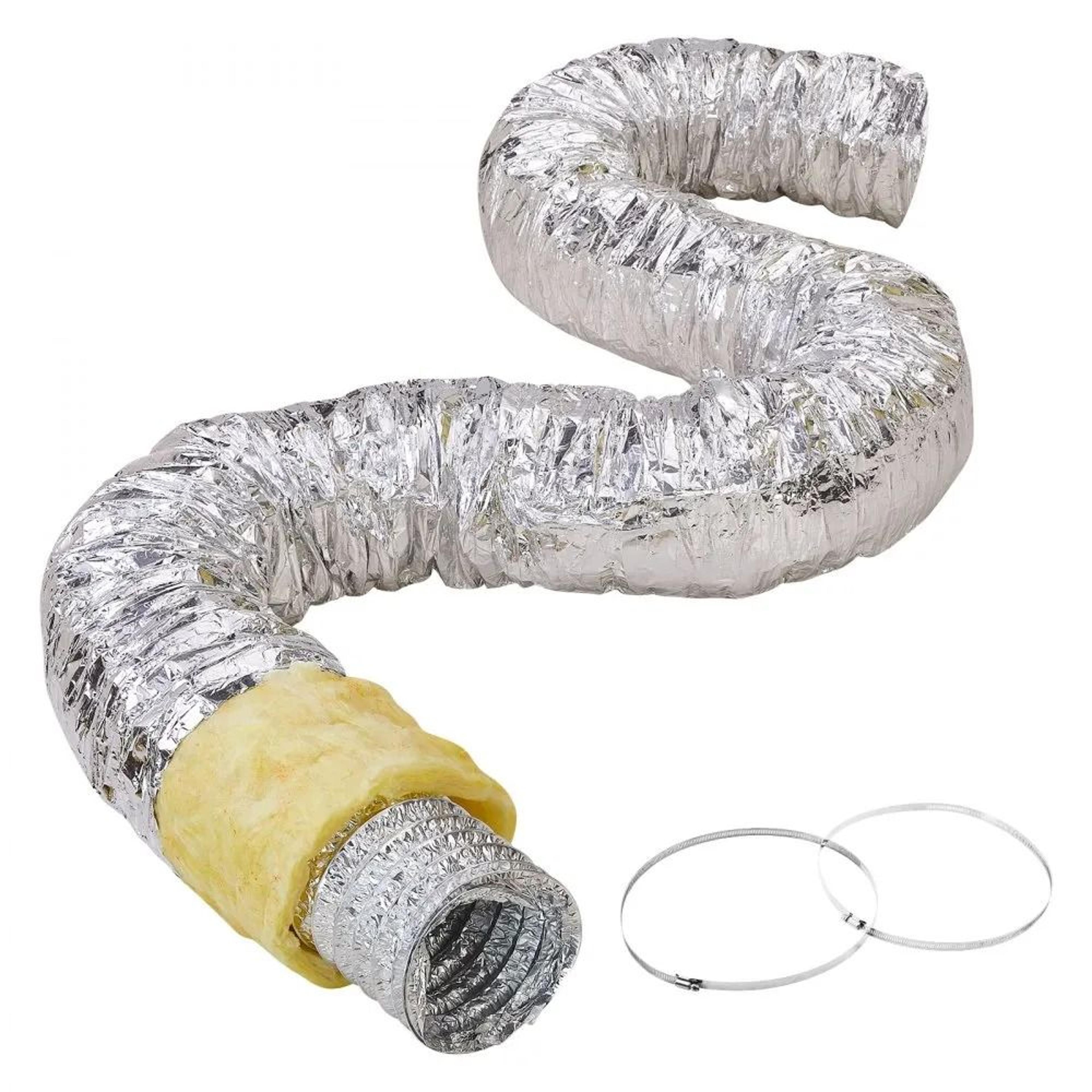 6 inch insulated flexible duct hose 25ft hvac vent pipe with clamps