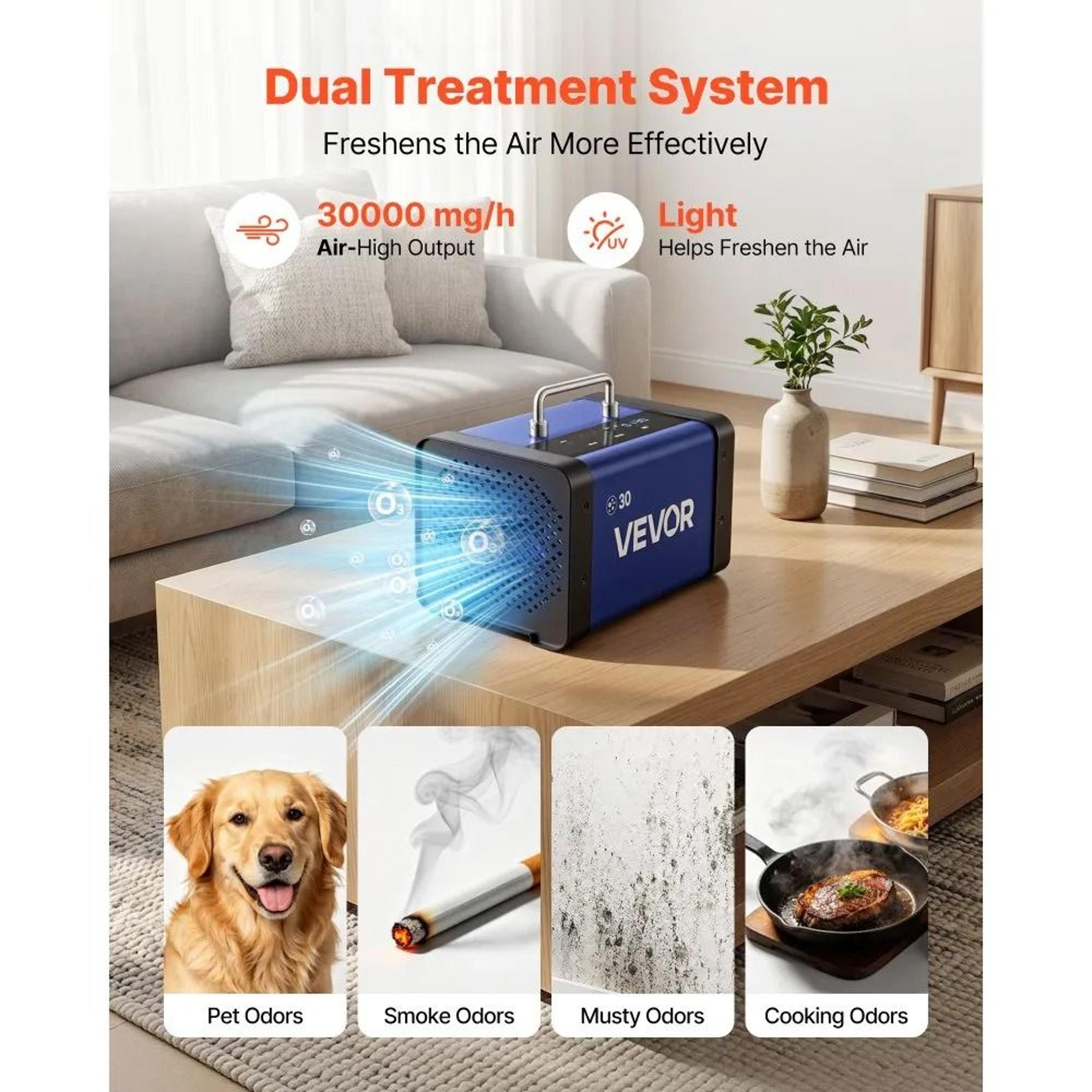 30000mgh Ozone Generator Commercial Odor Eliminator With LCD Touchscreen 4