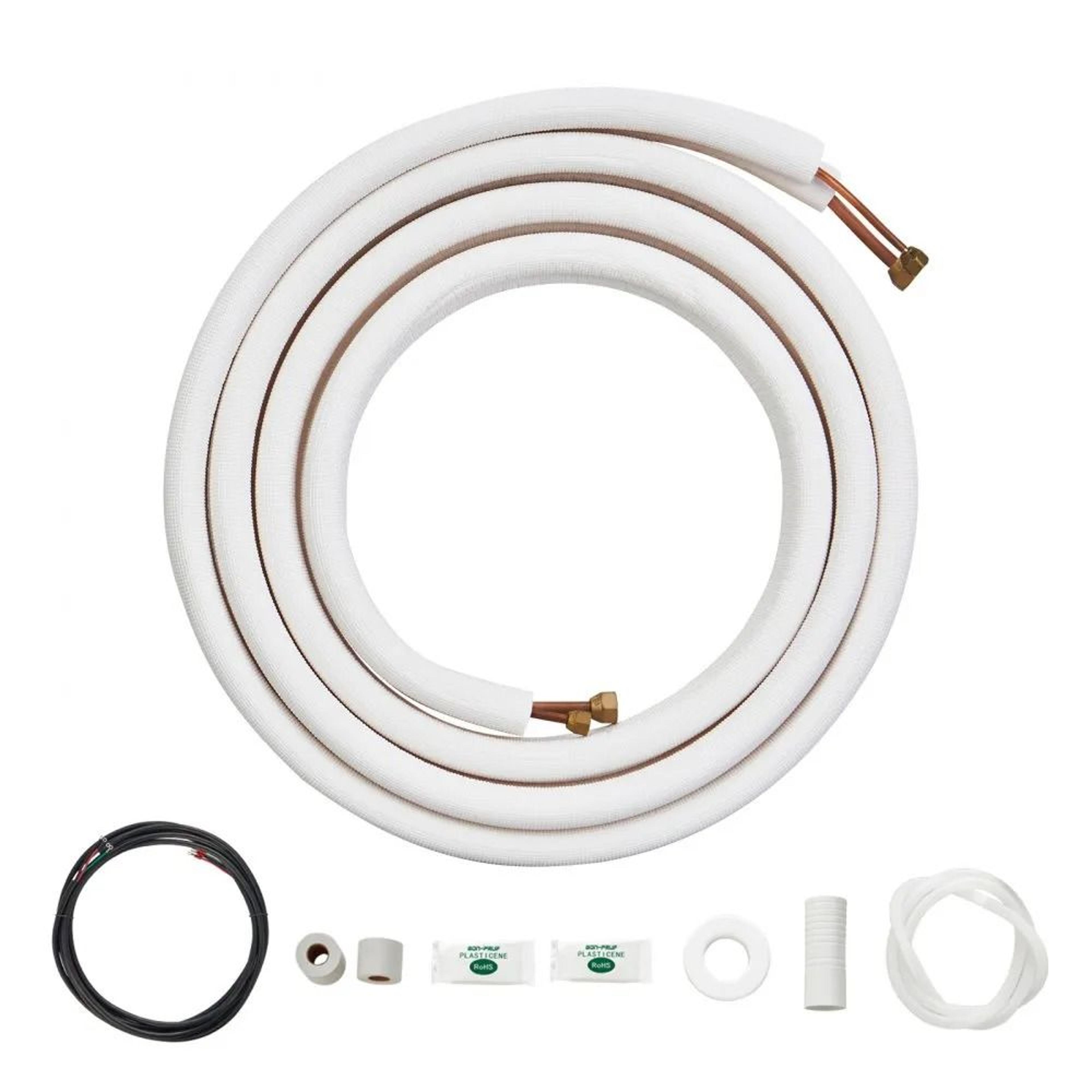 16ft mini split line set 1/4 3/8 copper tubing hvac kit with triple insulation