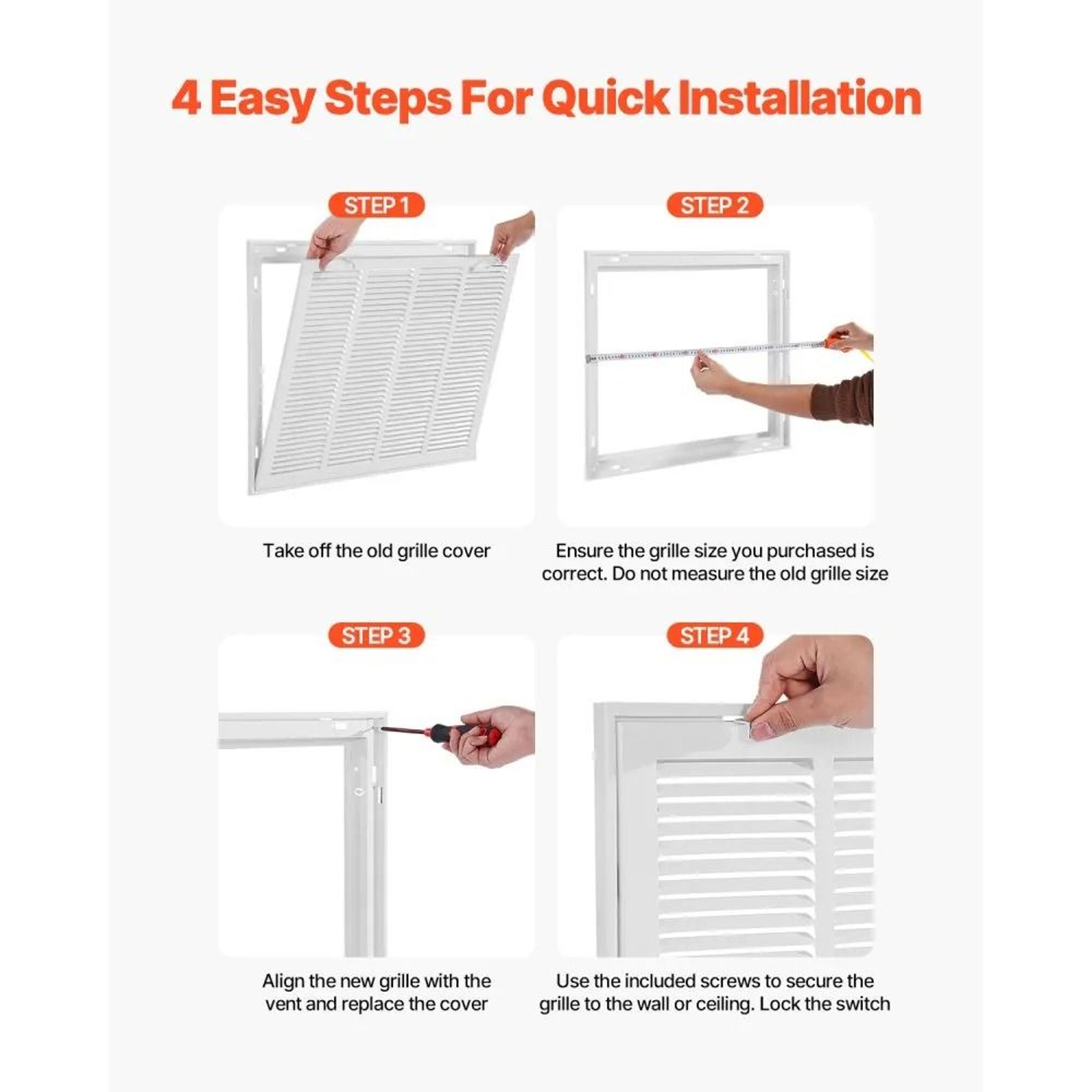 24x18 Return Air Filter Grille Steel HVAC Vent Cover With 1 Inch Filter Slot 4