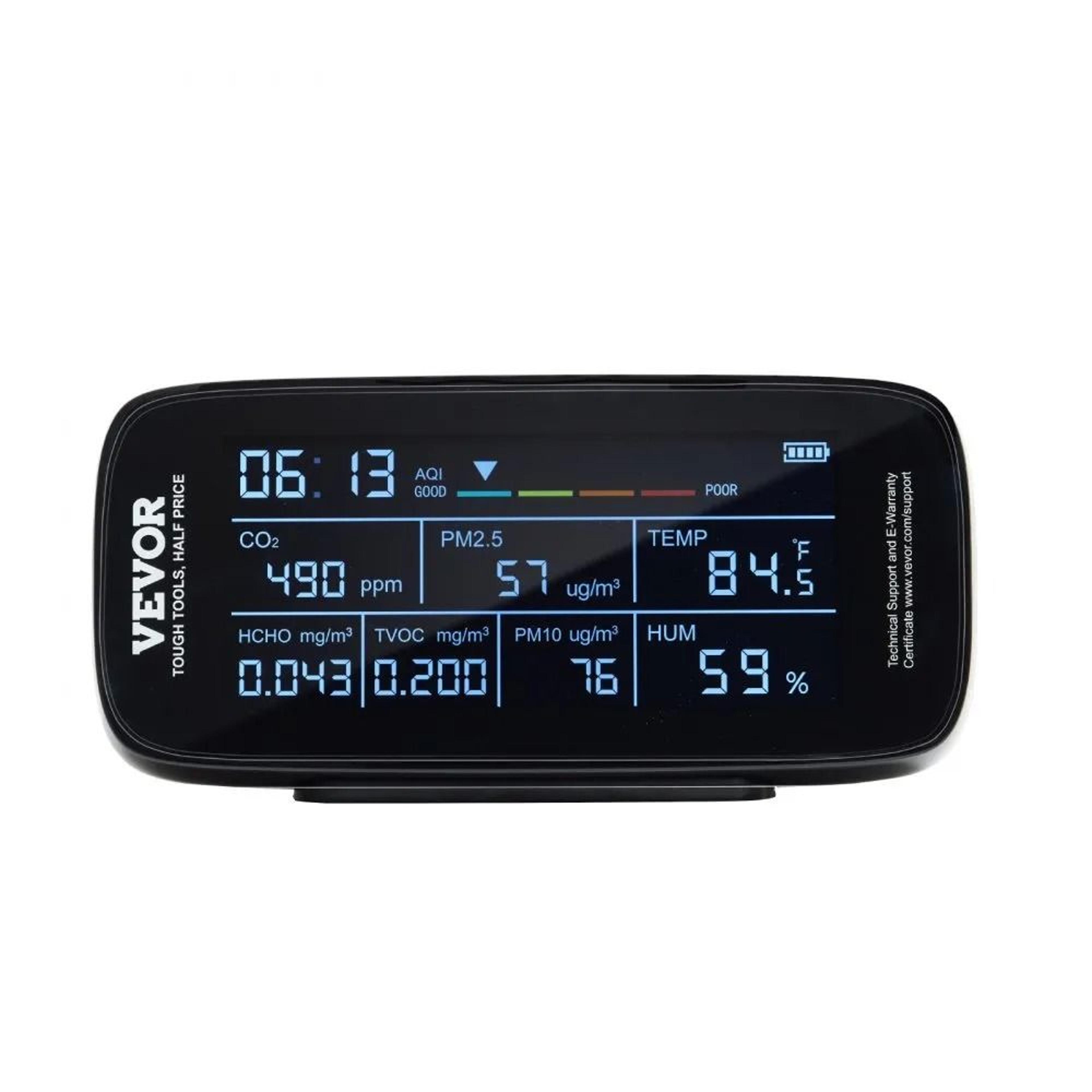 9 In 1 Air Quality Monitor CO2 Detector With PM25 HCHO TVOC Sensor 9