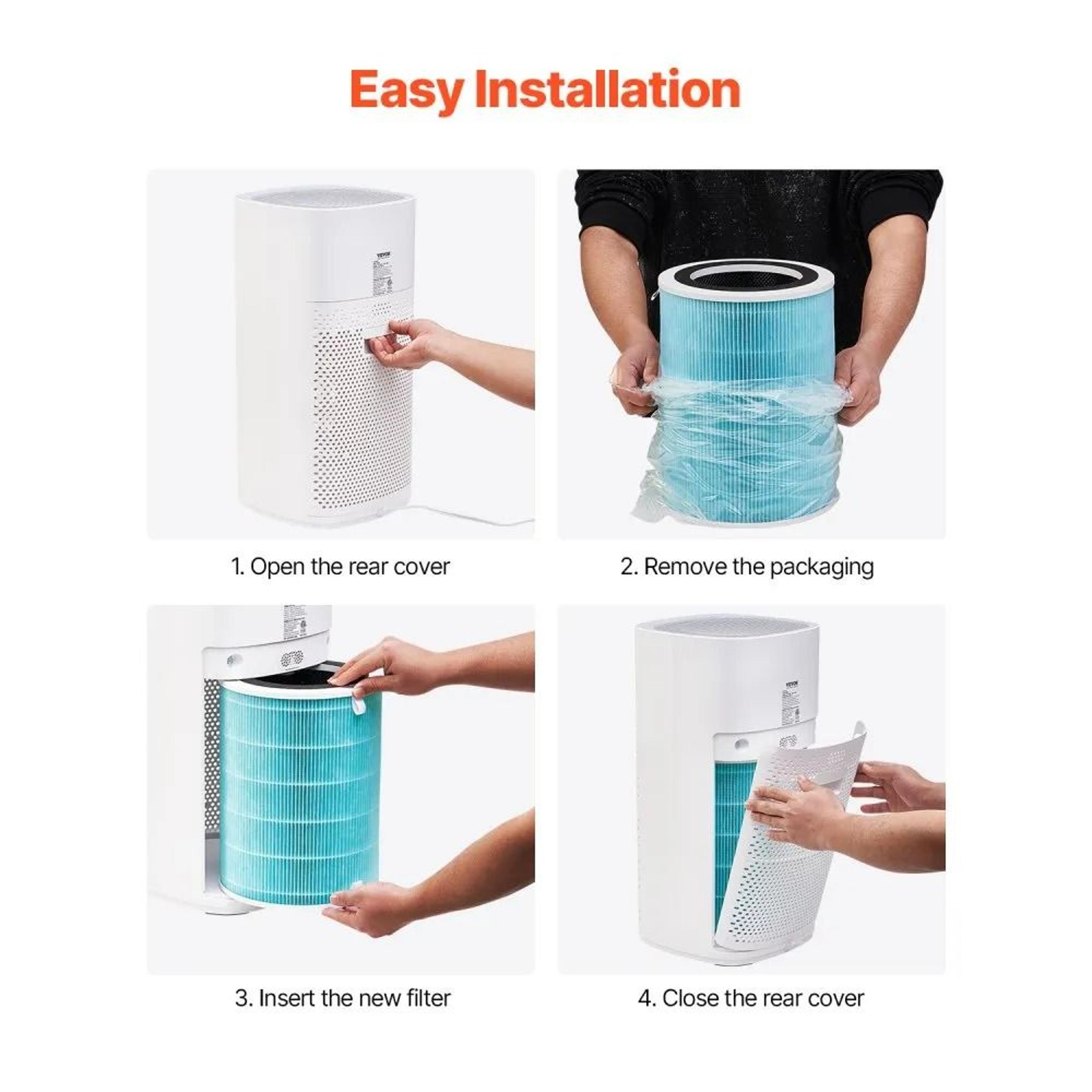 H13 Air Purifier Replacement Filter 3 In 1 HEPA Activated Carbon Filter 1