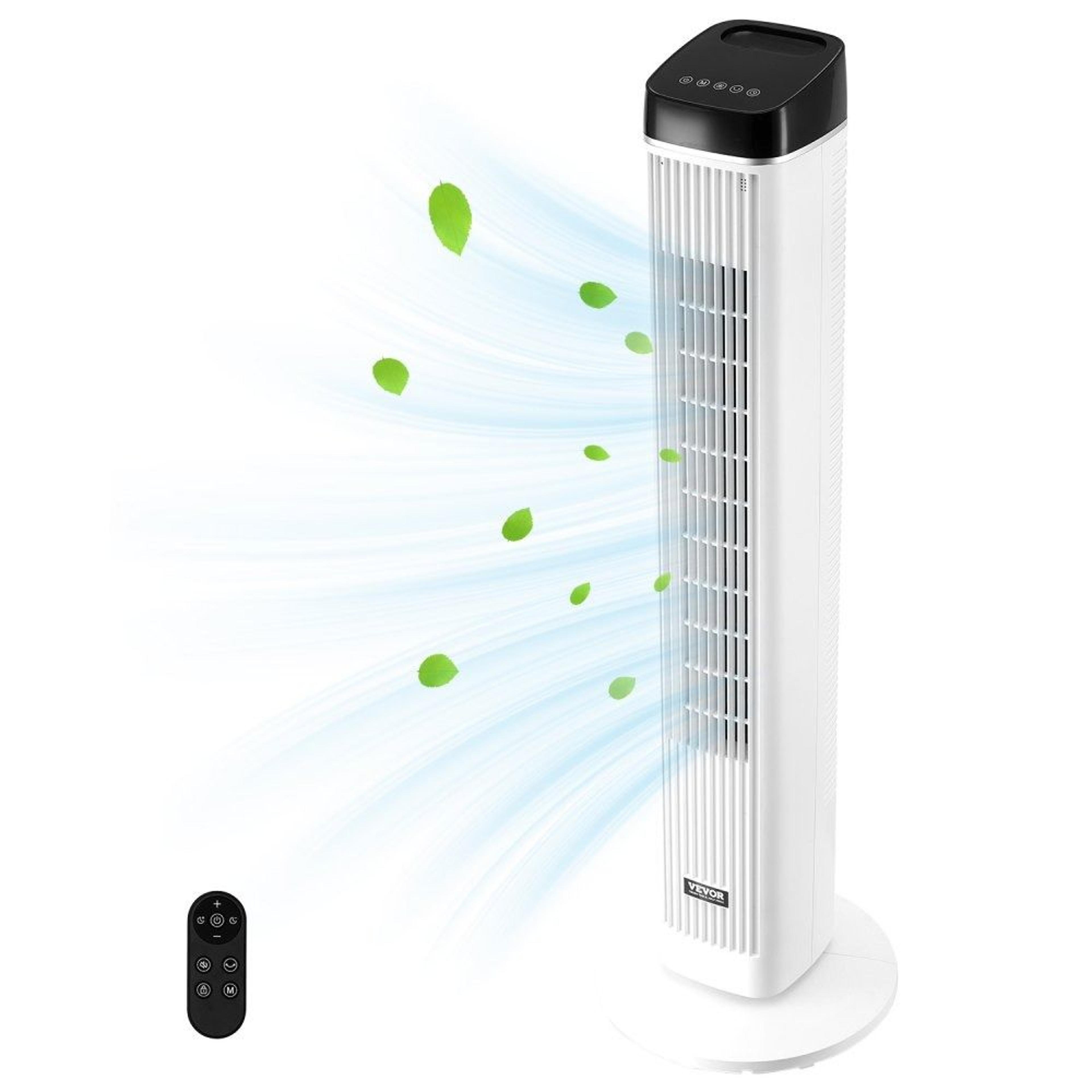 40 inch tower fan with remote quiet oscillating floor fan 22ft/s cooling