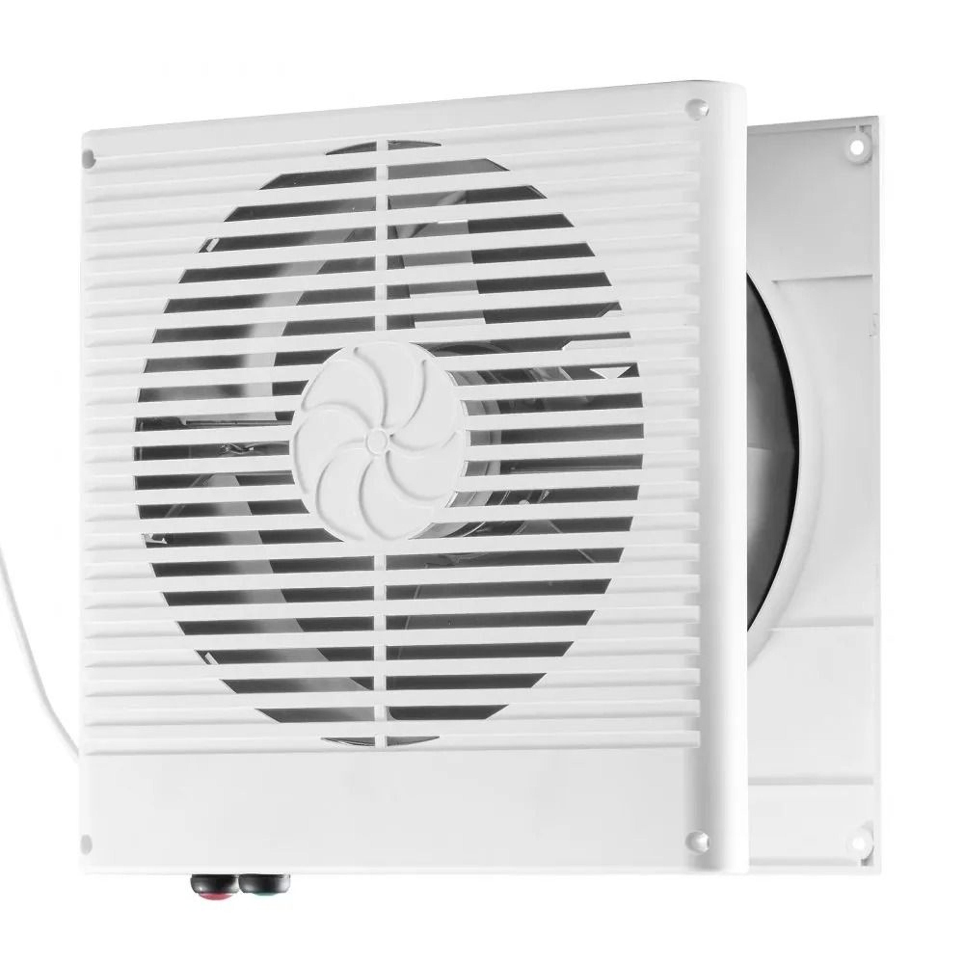 180 cfm through wall room to room fan with quiet ac motor & bi directional airflow