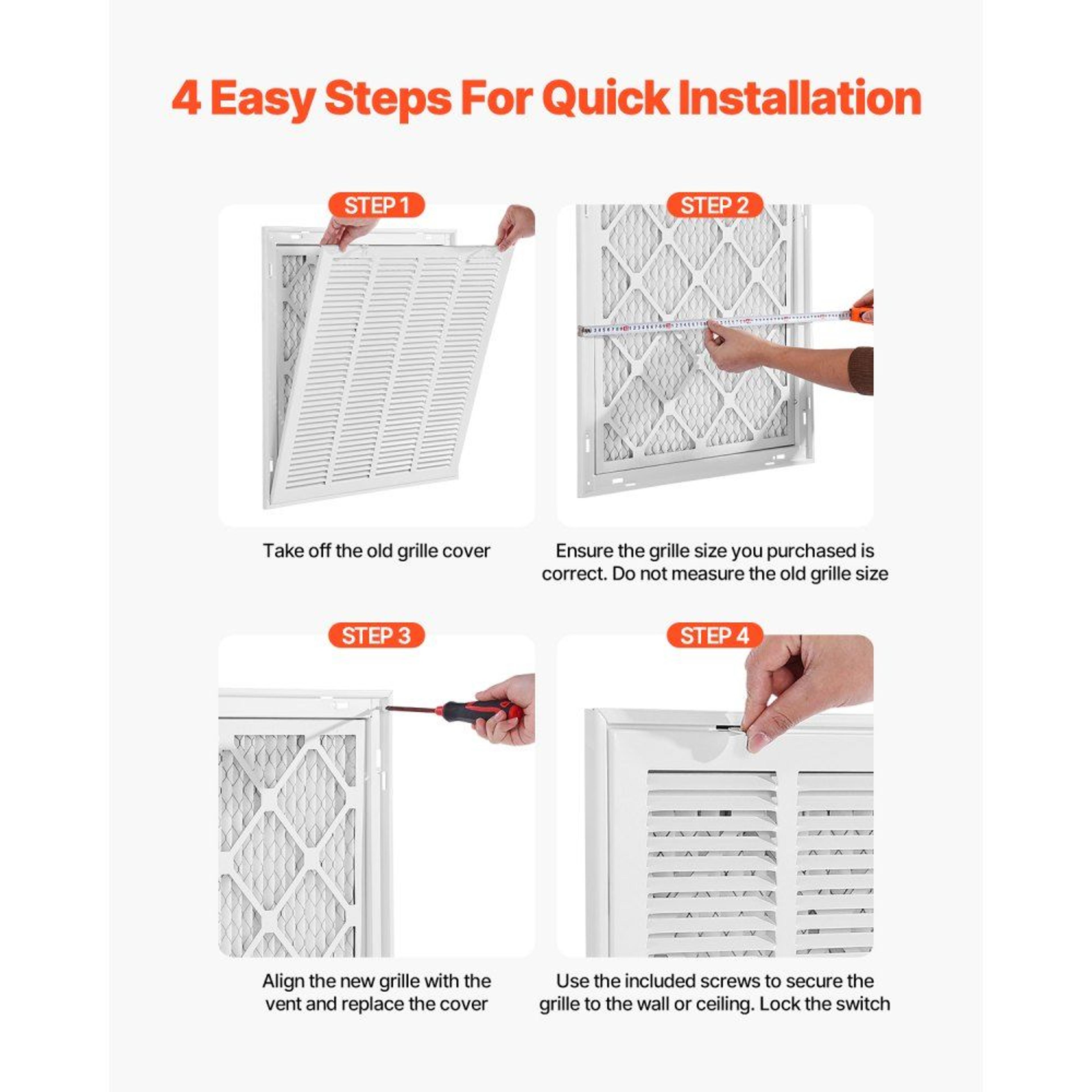 20 X 20 Return Air Filter Grille With Filter  Steel HVAC Return Air Vent Cover For Wall  Ceiling 3