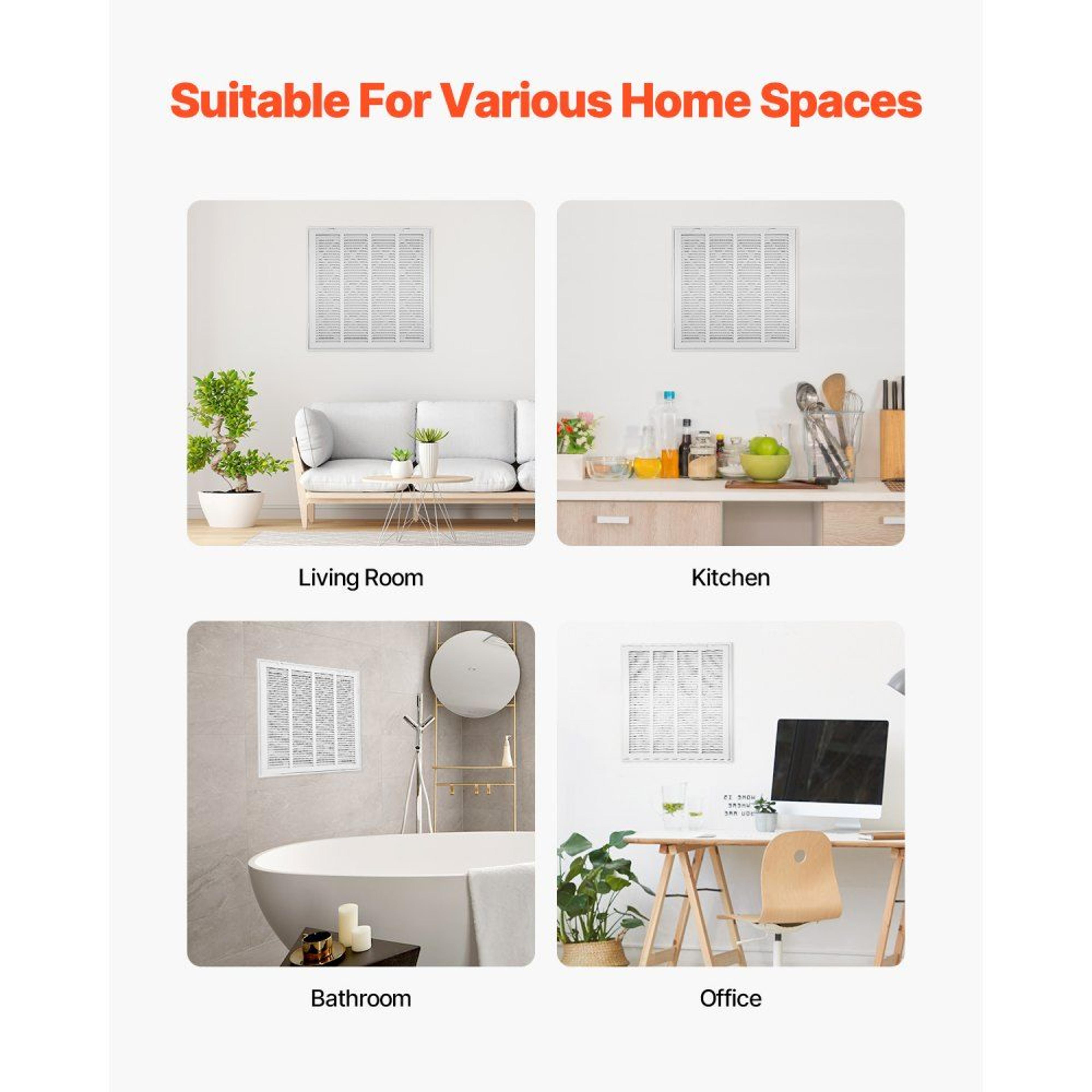 20 X 20 Return Air Filter Grille With Filter  Steel HVAC Return Air Vent Cover For Wall  Ceiling 4