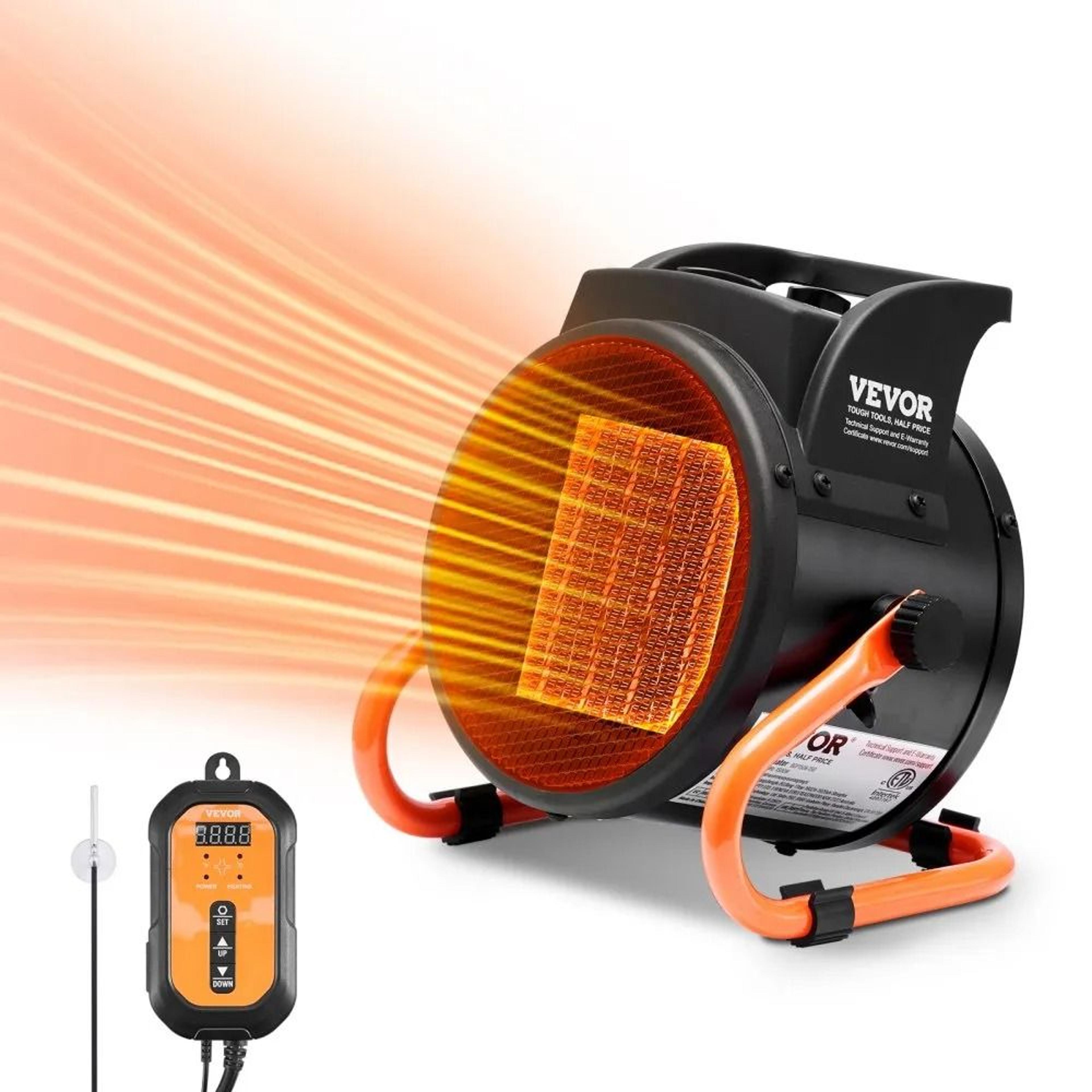 greenhouse heater 1500w with thermostat ptc heater for grow tent & plant greenhouse