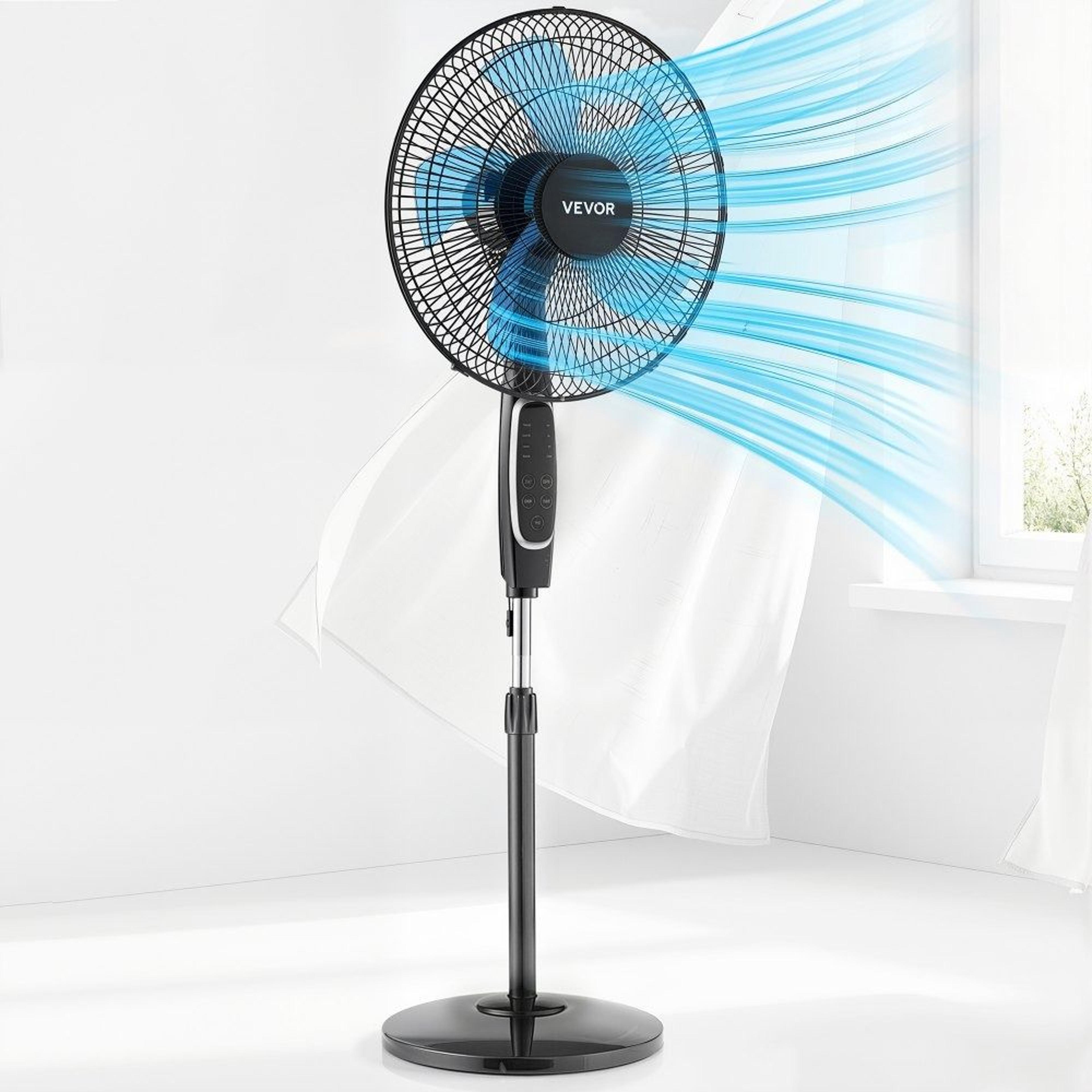 18 inch pedestal fan 2700 cfm quiet standing floor fan with remote control