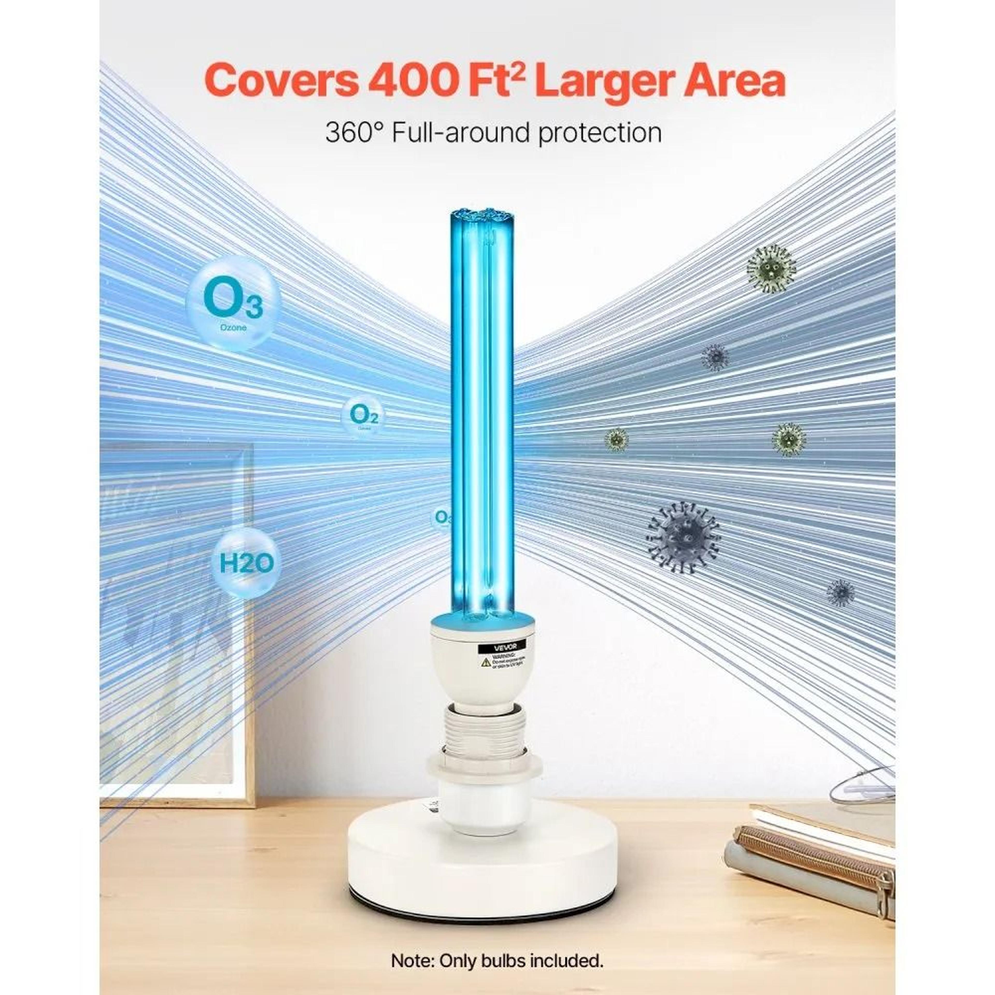 UV Light Bulb 4 Pack 25W UVC Lamp With Ozone Air Cleaner E27 Base 3
