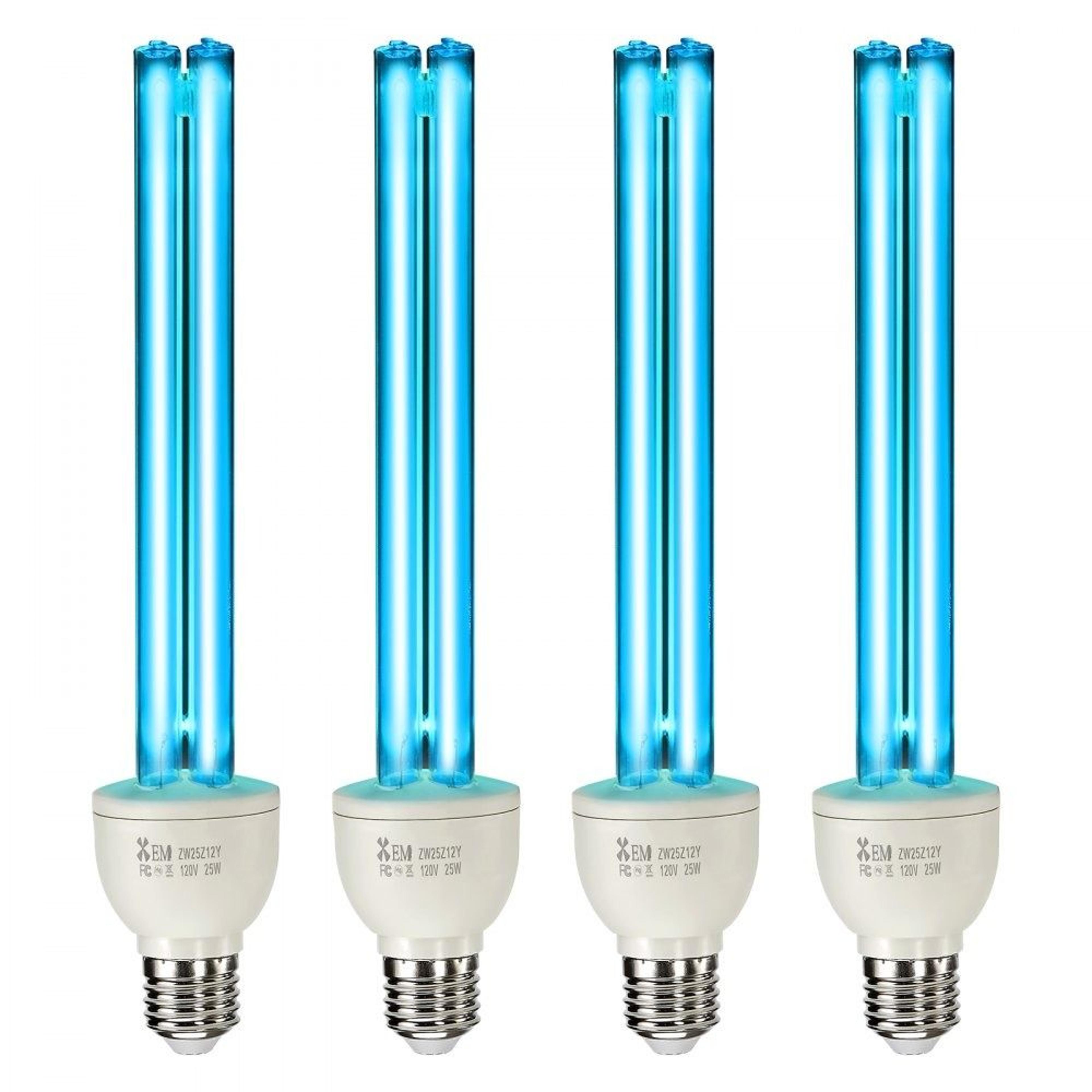 uv light bulb 4 pack 25w uvc lamp with ozone air cleaner e27 base