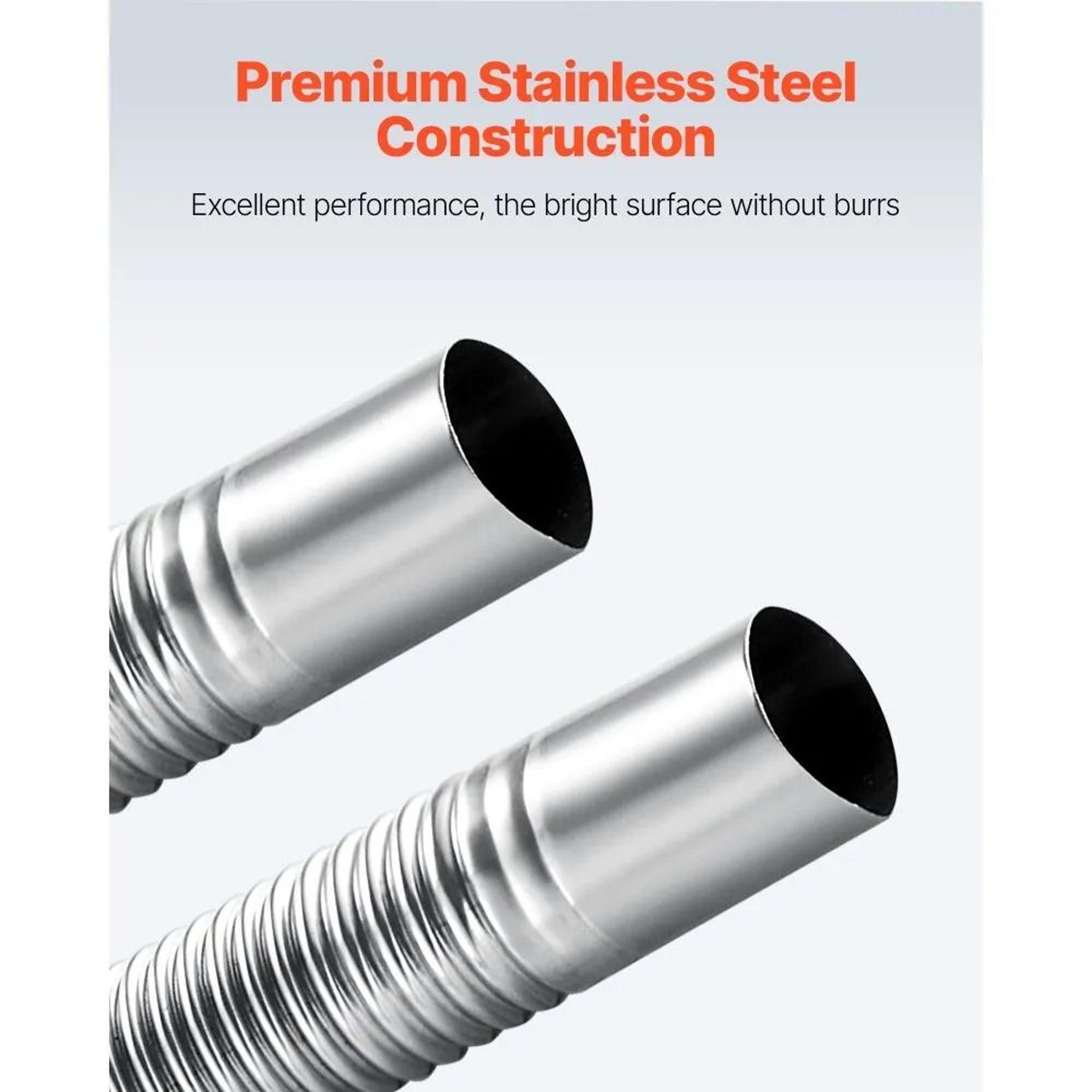 Diesel Heater Exhaust Hose 587 Inch Stainless Steel Flexible Exhaust Pipe With Clamps 3
