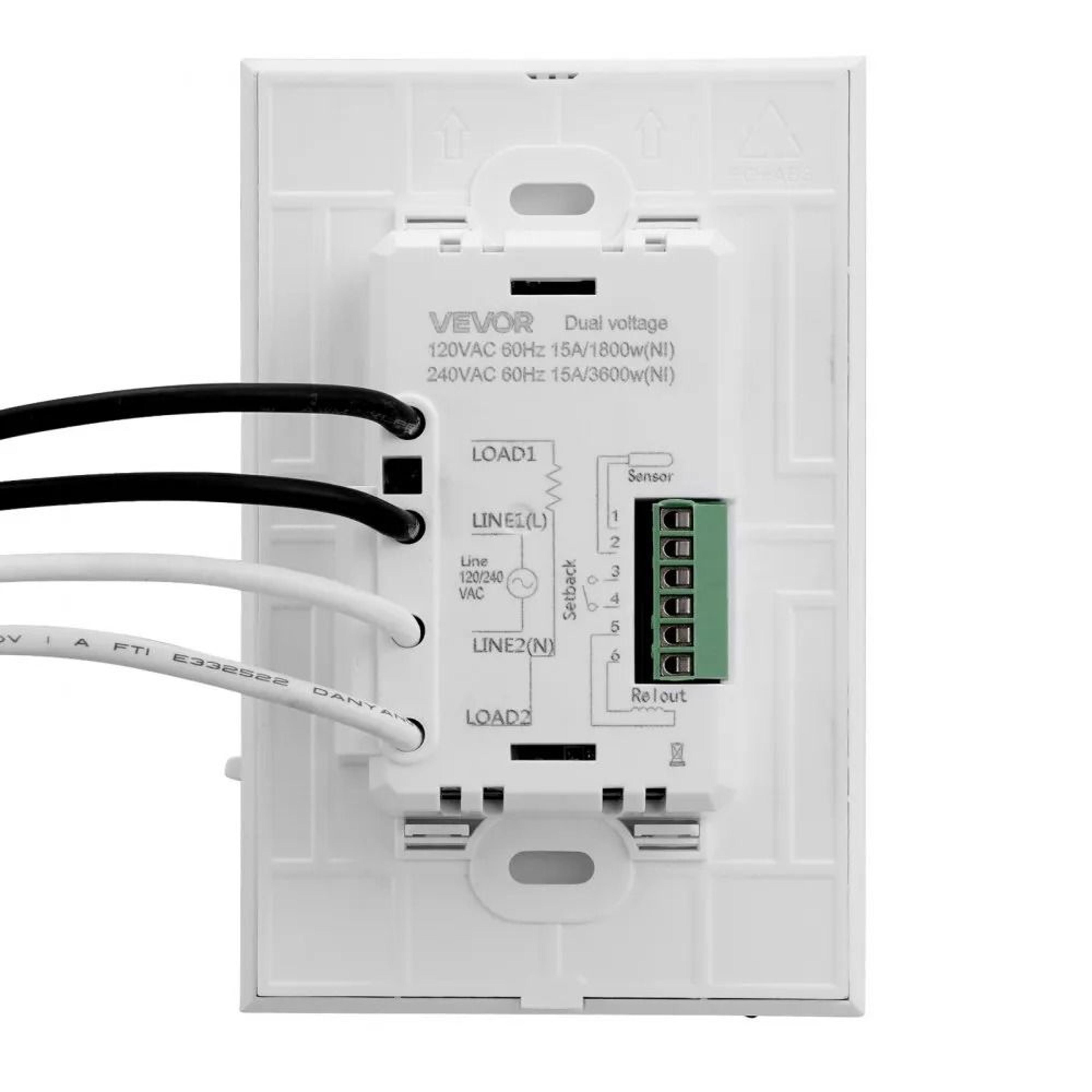7 Day Programmable Thermostat For Underfloor Heating Cable Heat Pump With GFCI Sensor 7