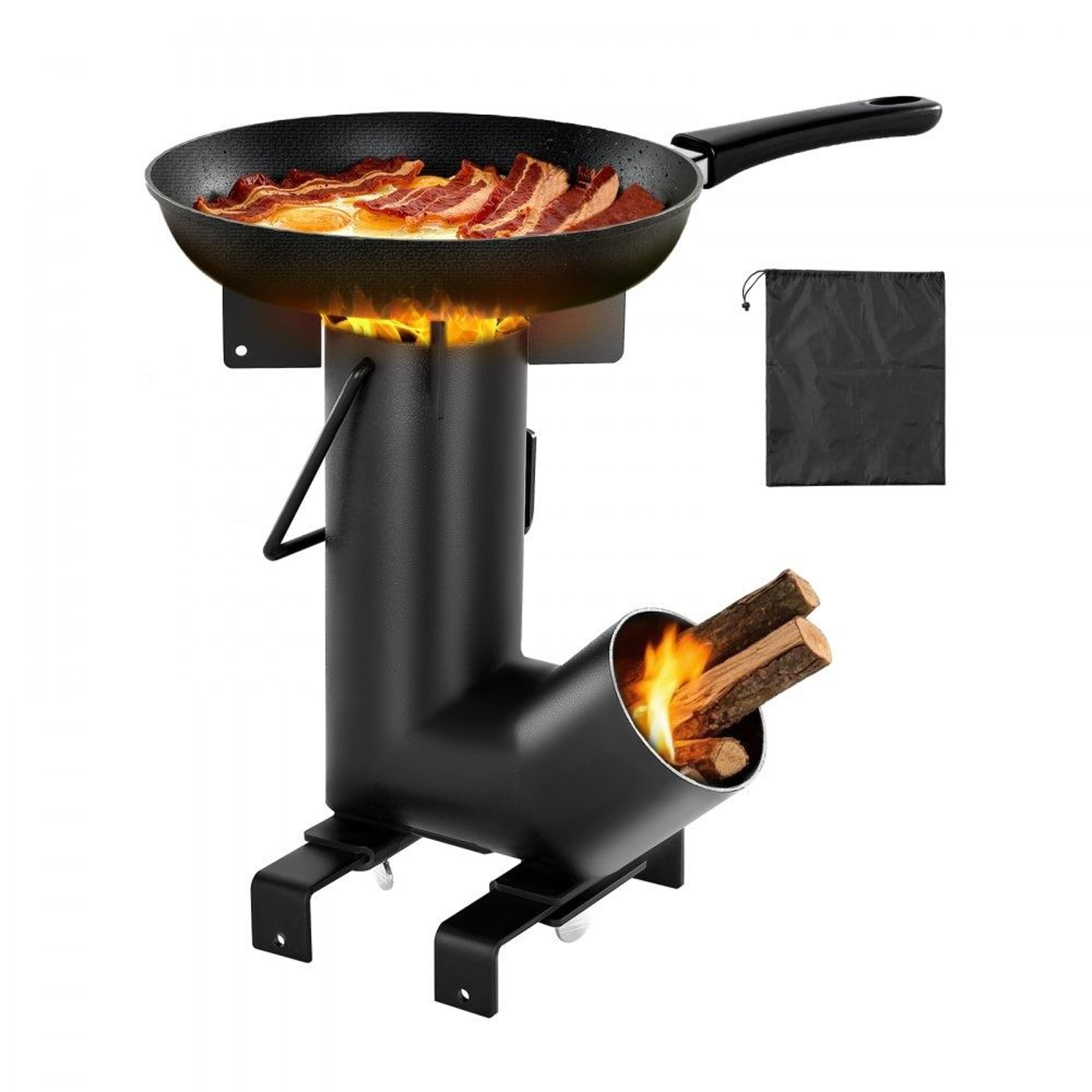 portable rocket stove wood burning camping stove with carry bag