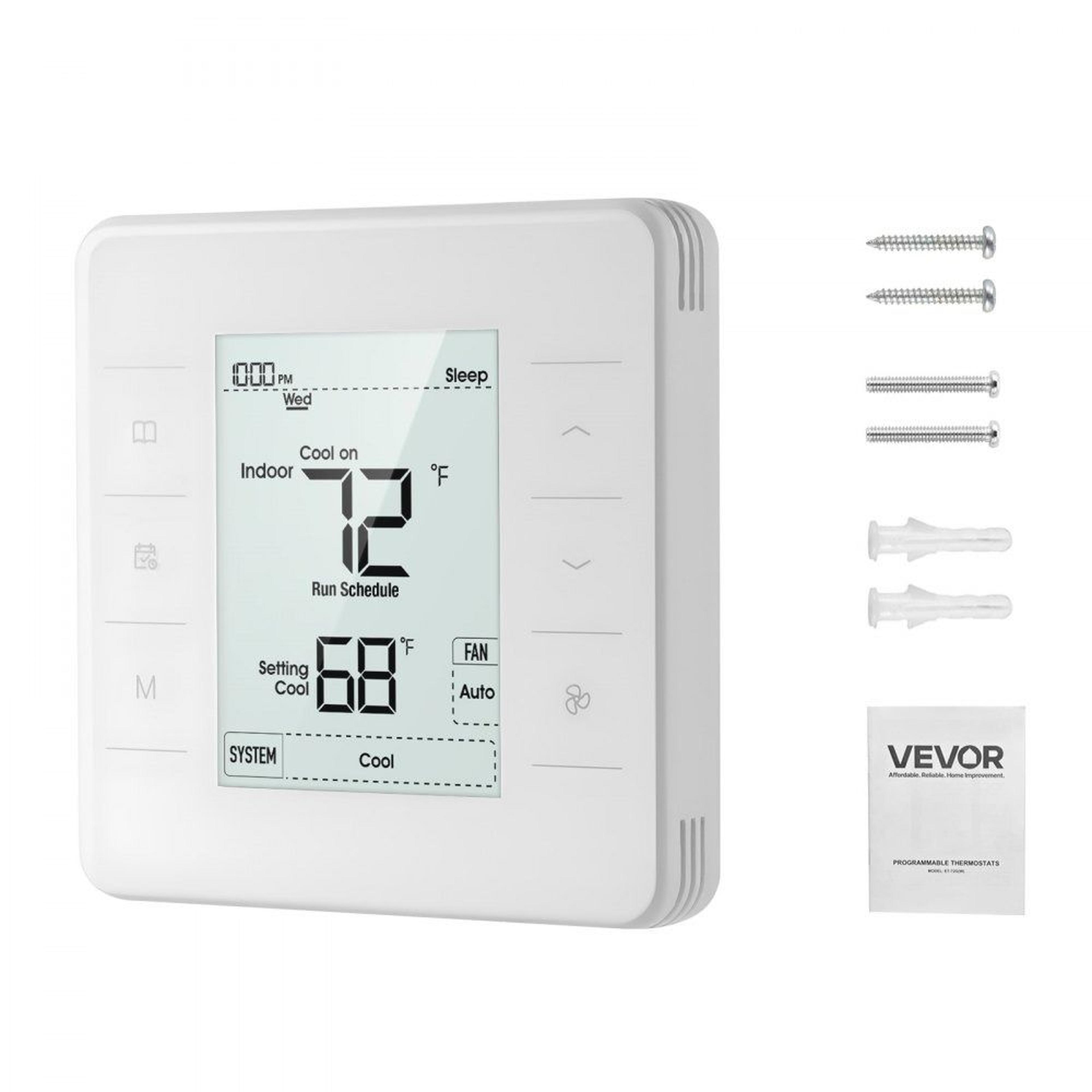 7 day programmable thermostat for heat pump and underfloor heating energy efficient home temperature control