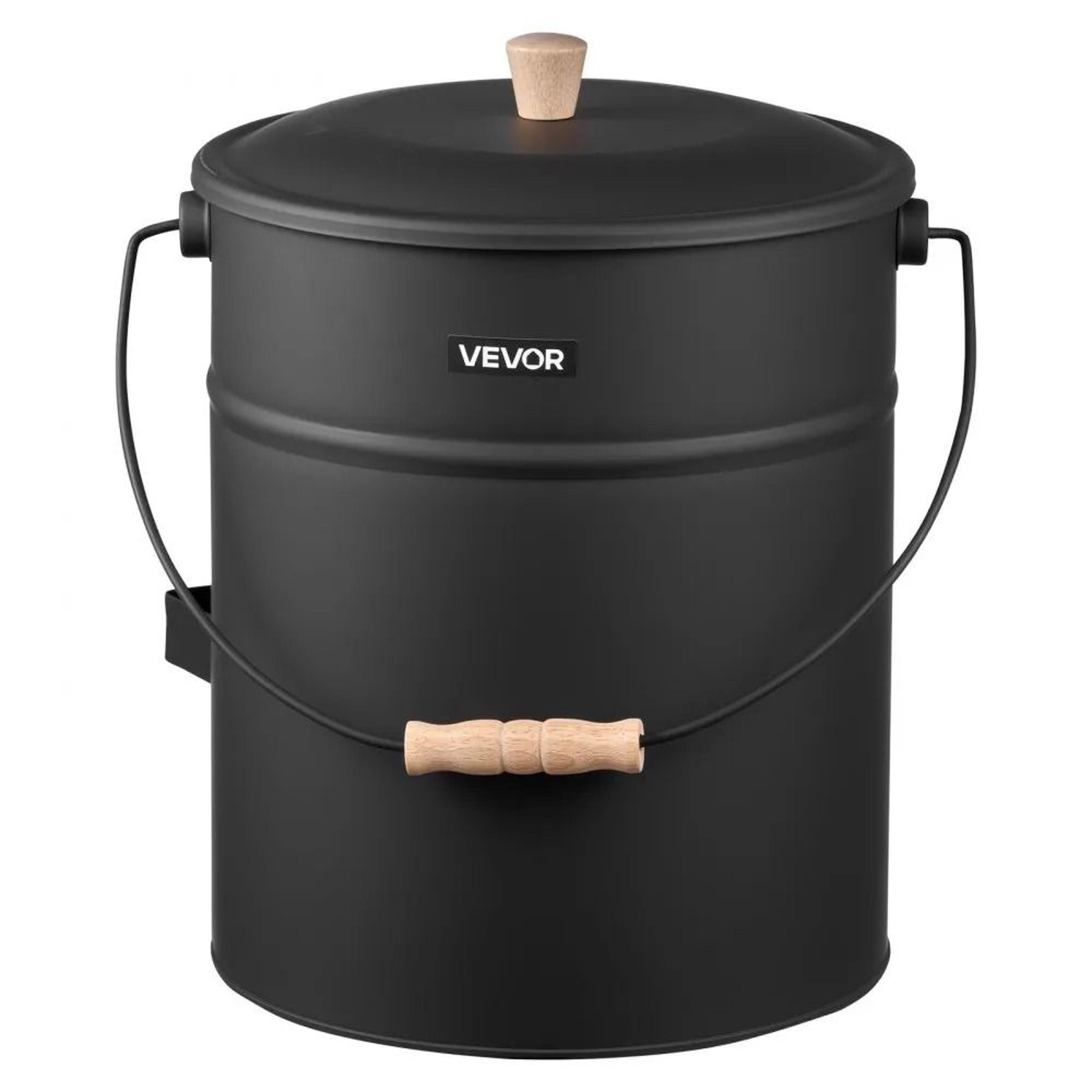 Fireplace Ash Bucket Set With Lid Shovel Brush And Gloves 4 GAL Metal Ash Can 6