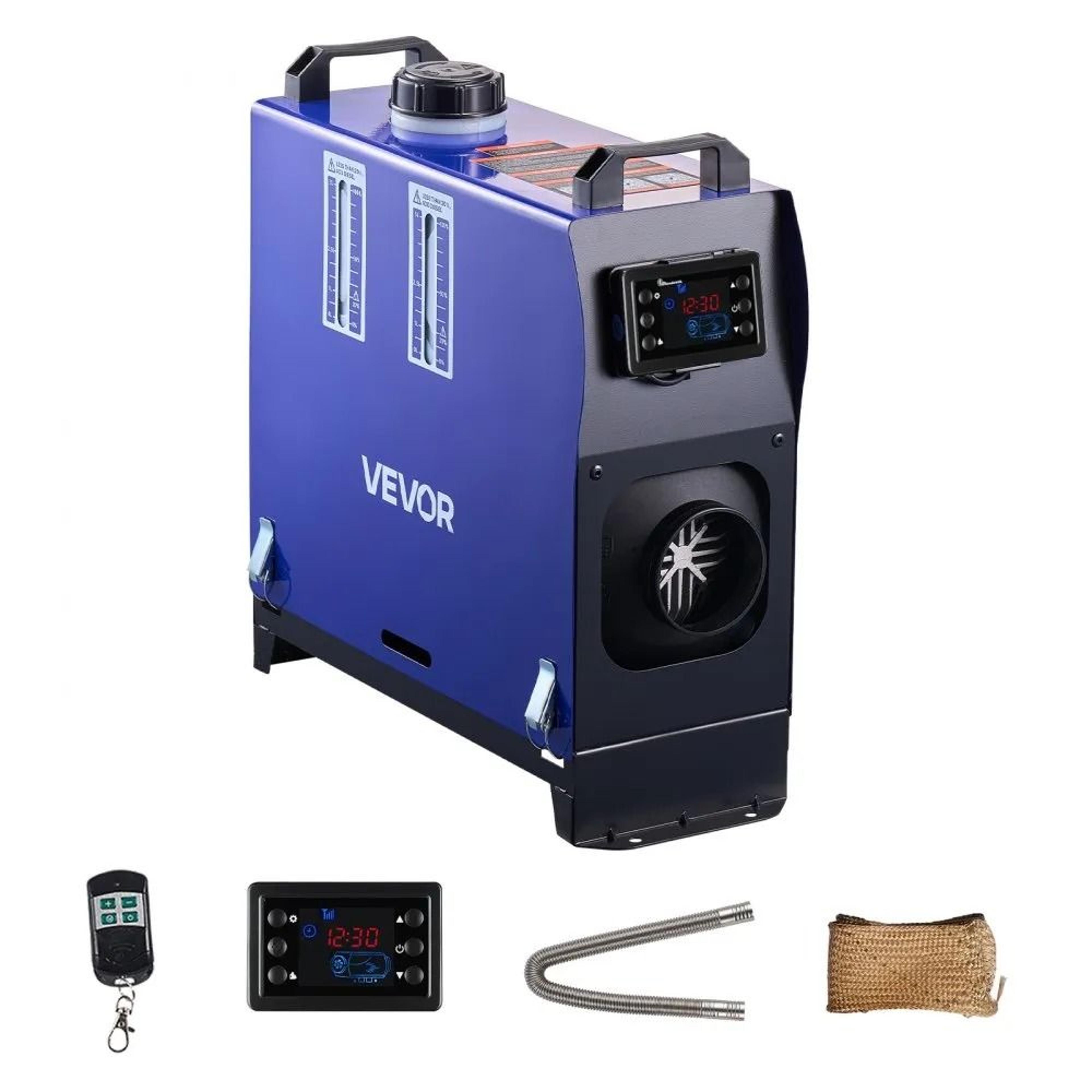 8kw portable diesel air heater 12v/24v with remote control & lcd for rvs, trucks and campers