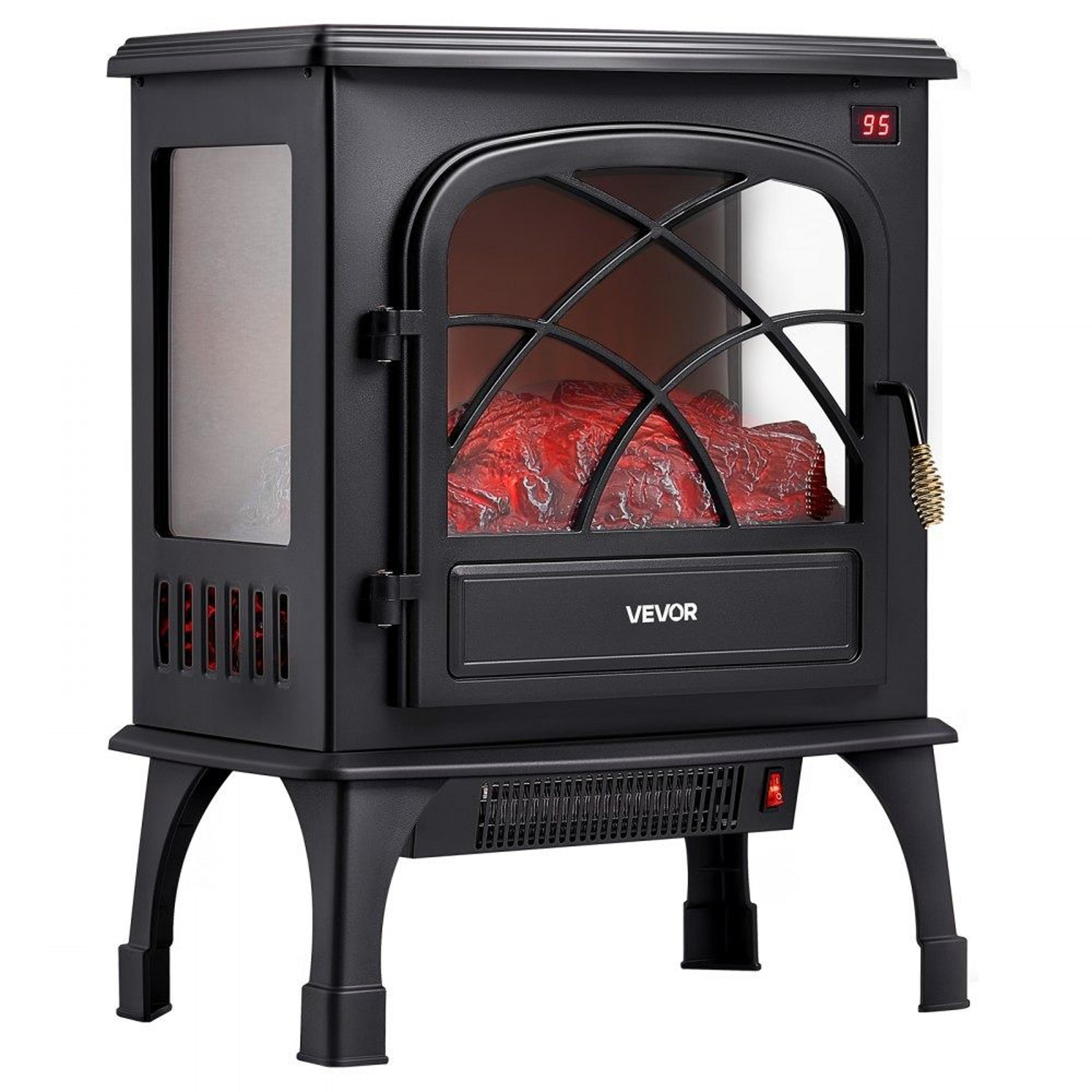 electric fireplace stove 1500w freestanding portable electric fireplace with 3d flame & remote