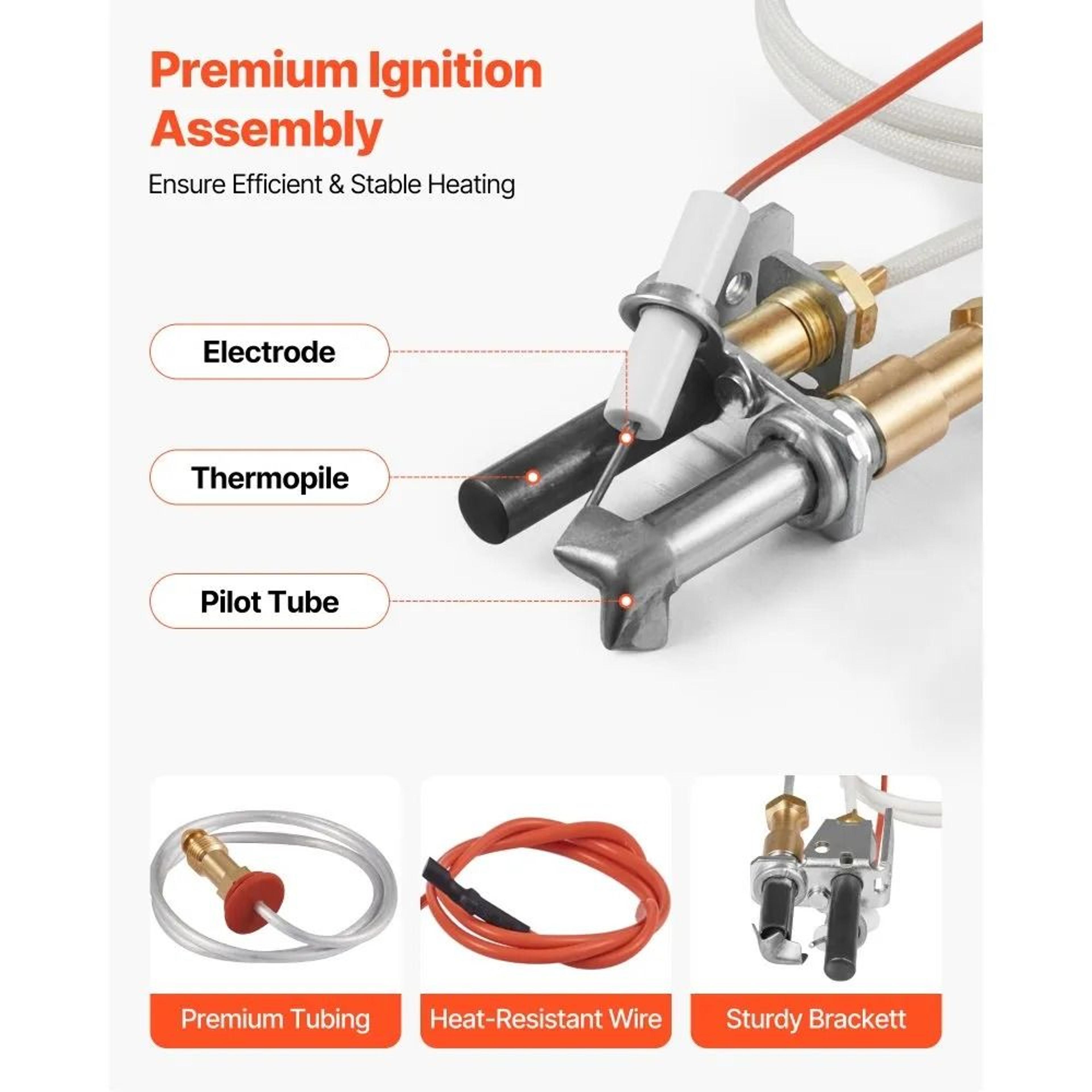 Gas Pilot Assembly 446512A Natural Gas Fireplace Ignition Replacement Kit For Heat  Glo  More 1