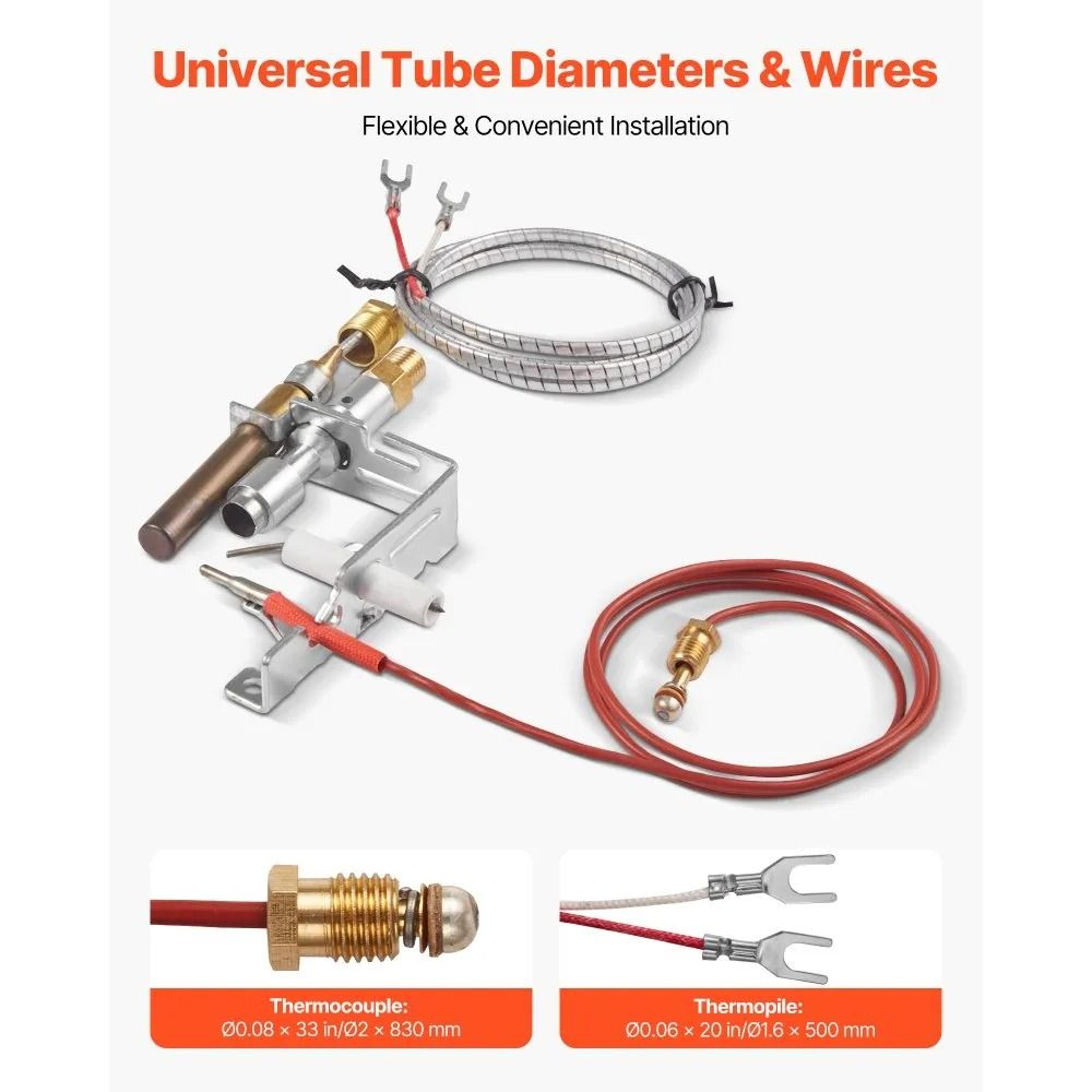 Gas Pilot Assembly With Thermocouple  Thermopile For Natural Gas Fireplaces OE 10377901 PP231 NG821 2