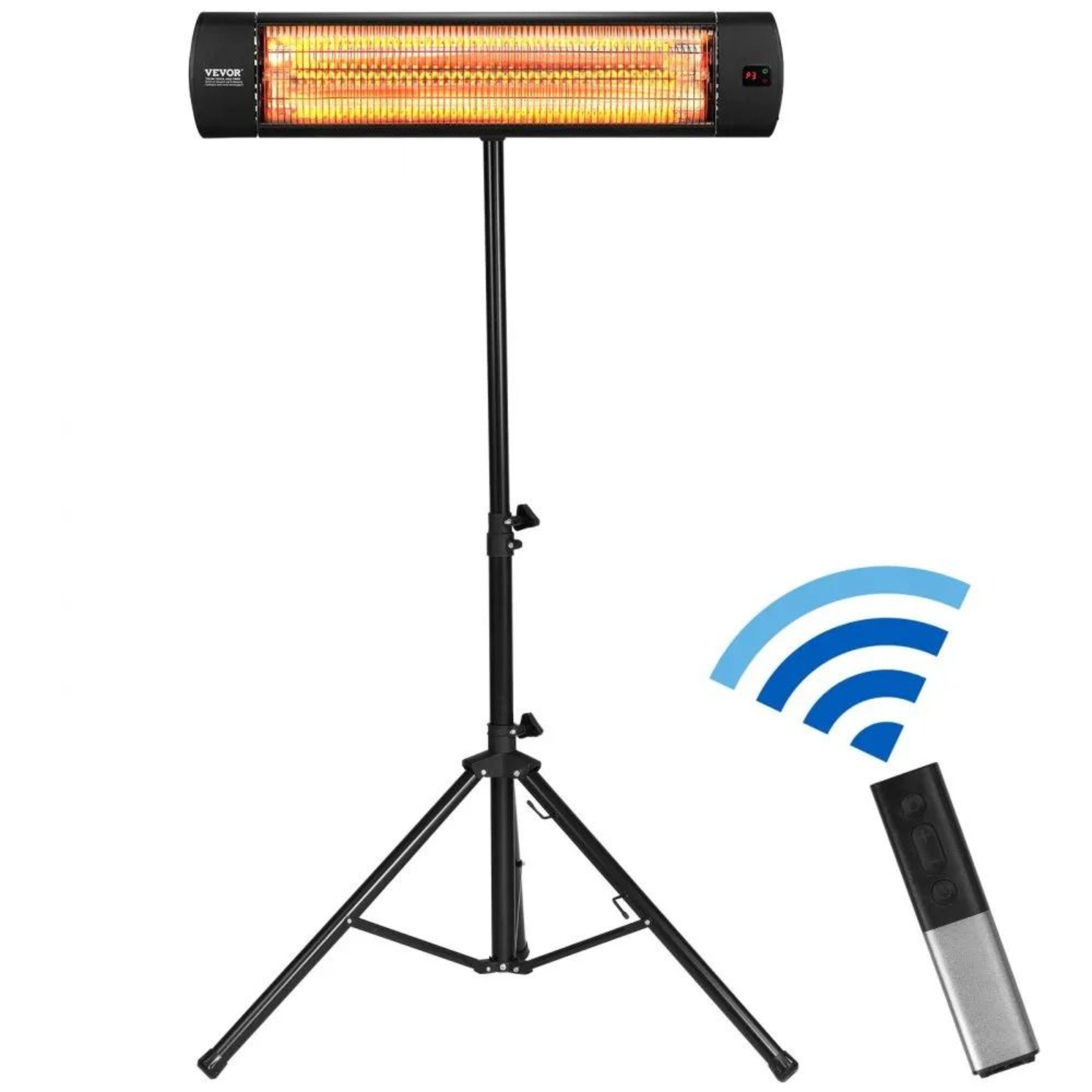 infrared patio heater 1500w electric space heater with remote, led display and stand