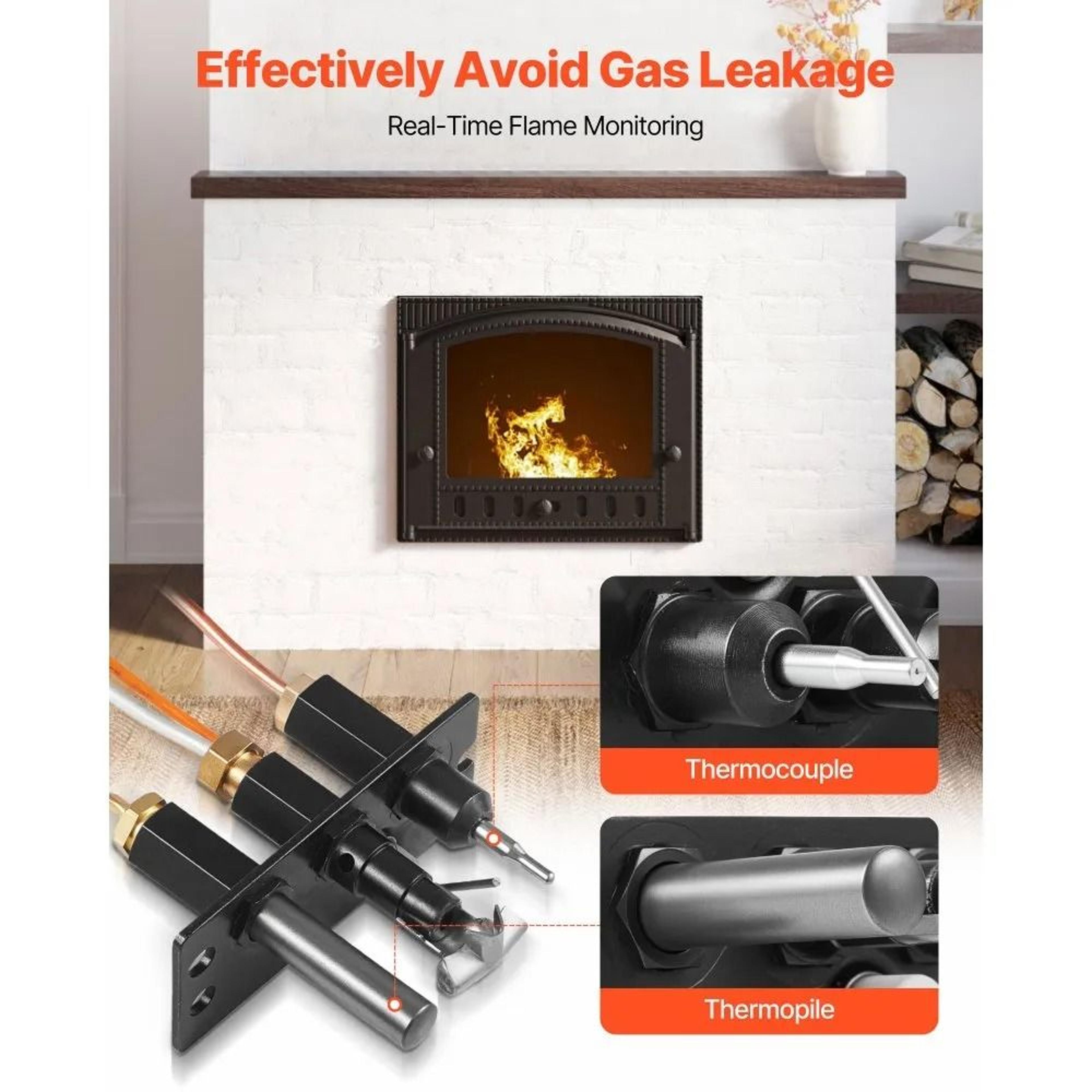 Gas Pilot Assembly Replacement Kit For Fireplace Natural Gas Ignition 3