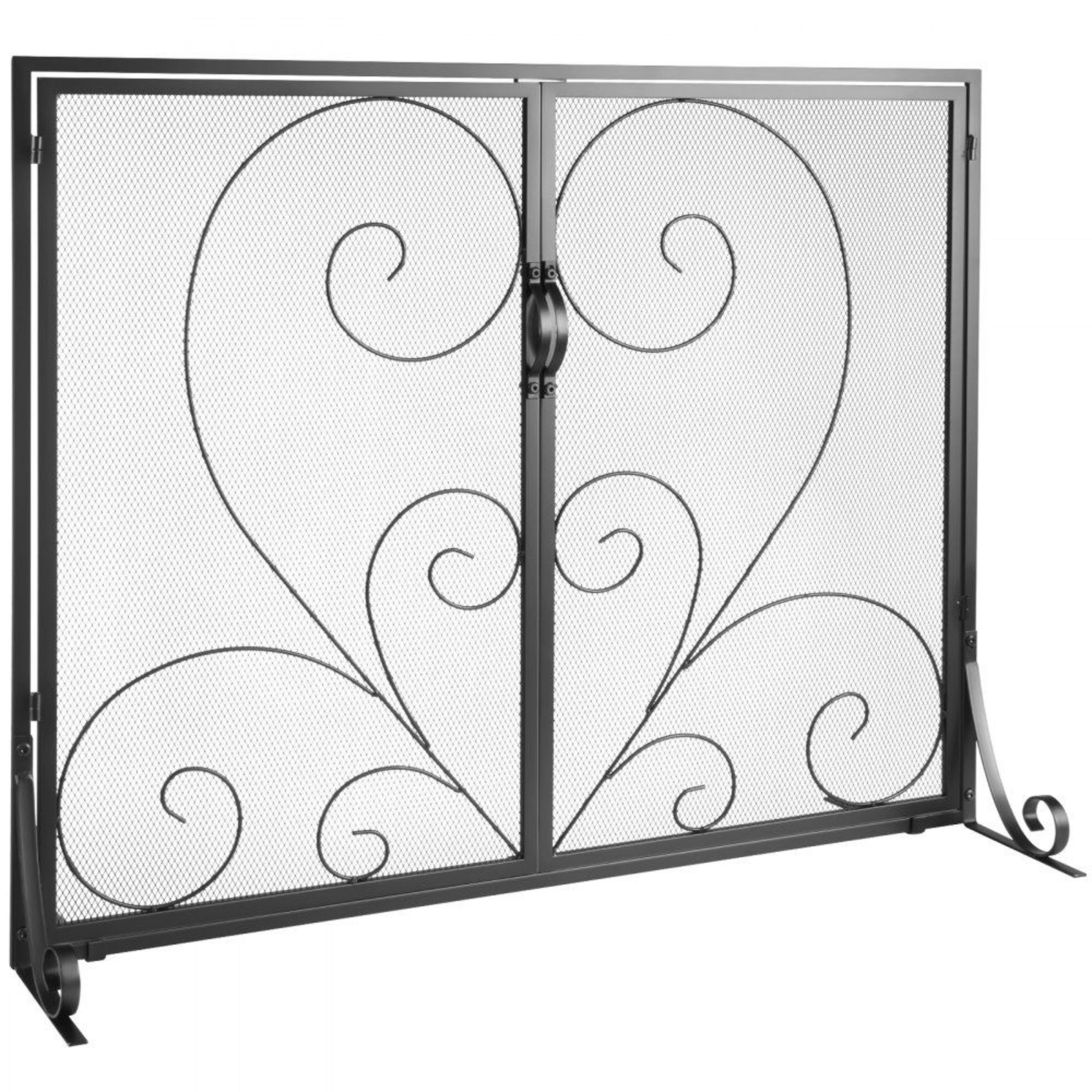fireplace screen with door 39 inch iron mesh spark guard safety fence