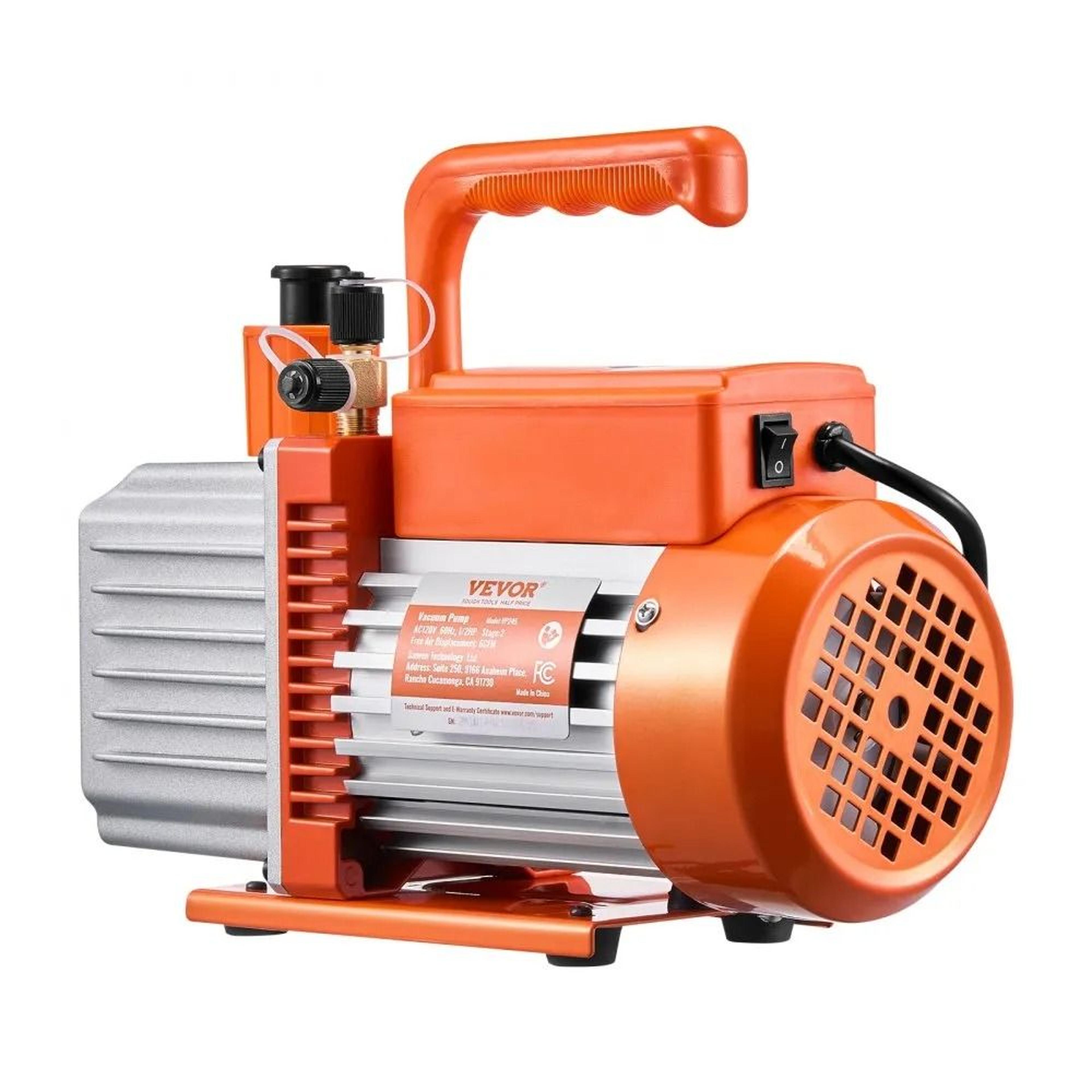6 CFM HVAC Vacuum Pump 2 Stage Rotary Vane AC Refrigerant Service Pump 8